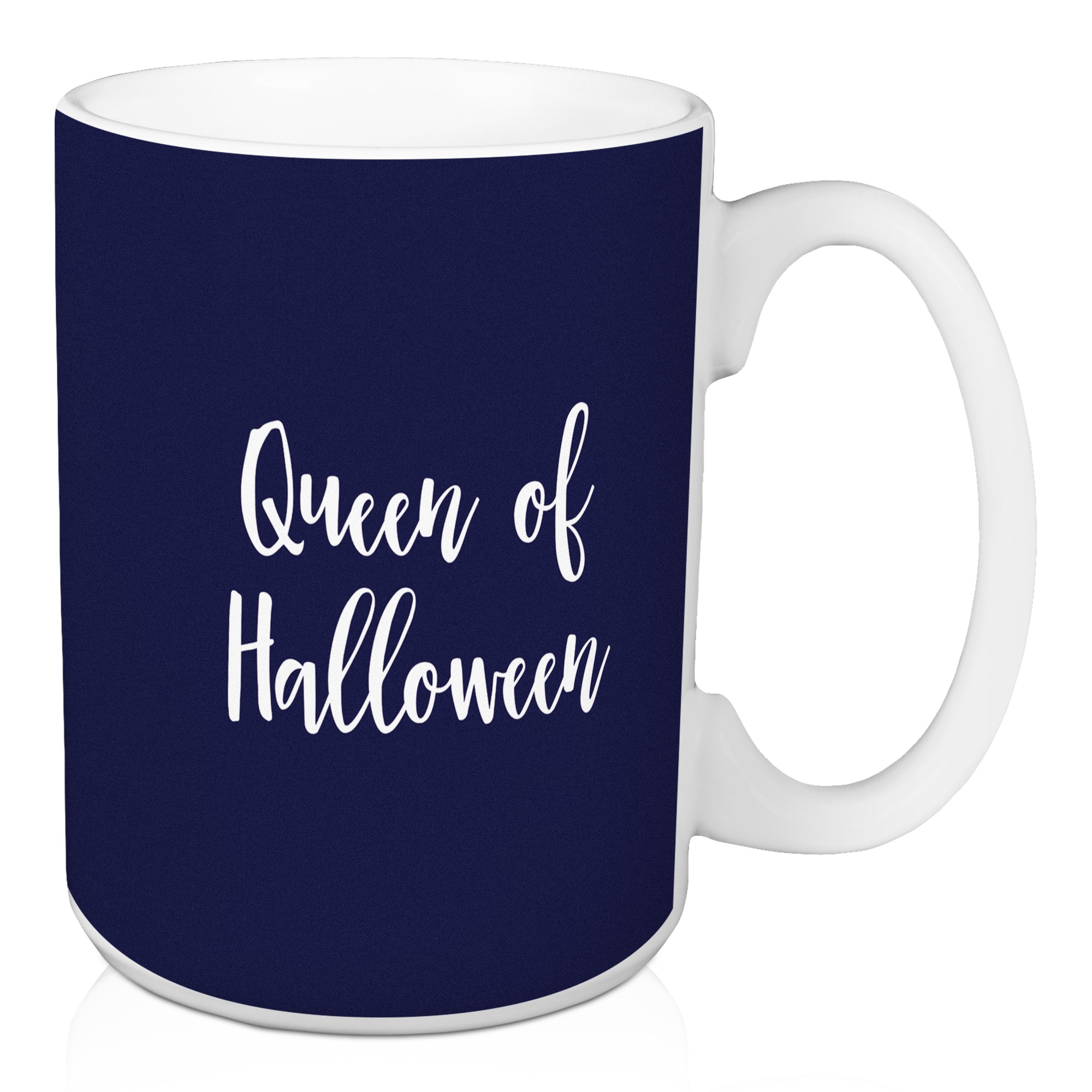 Queen Of Halloween in Navy 15 oz Mug