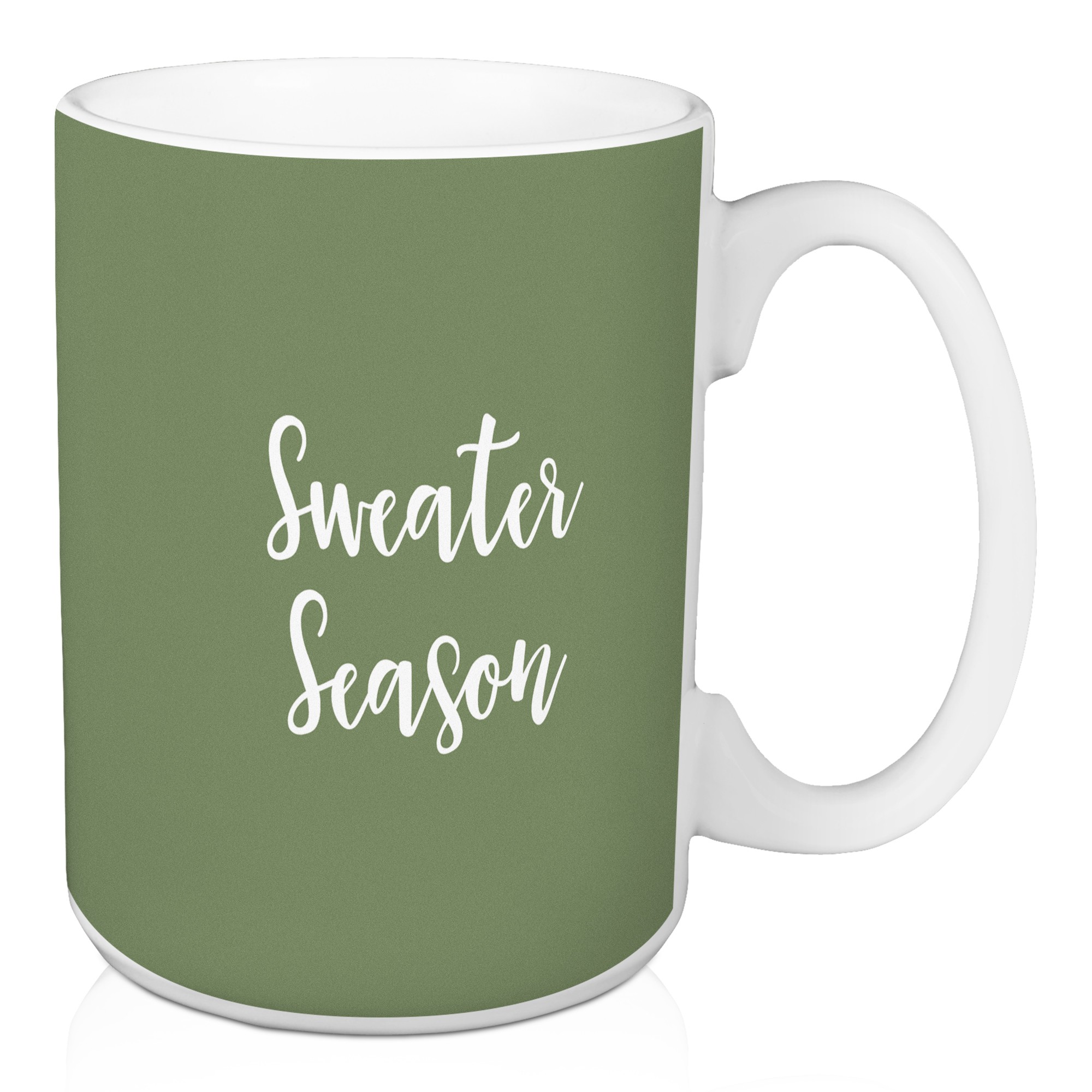 Sweater Season in Green 15 oz Mug