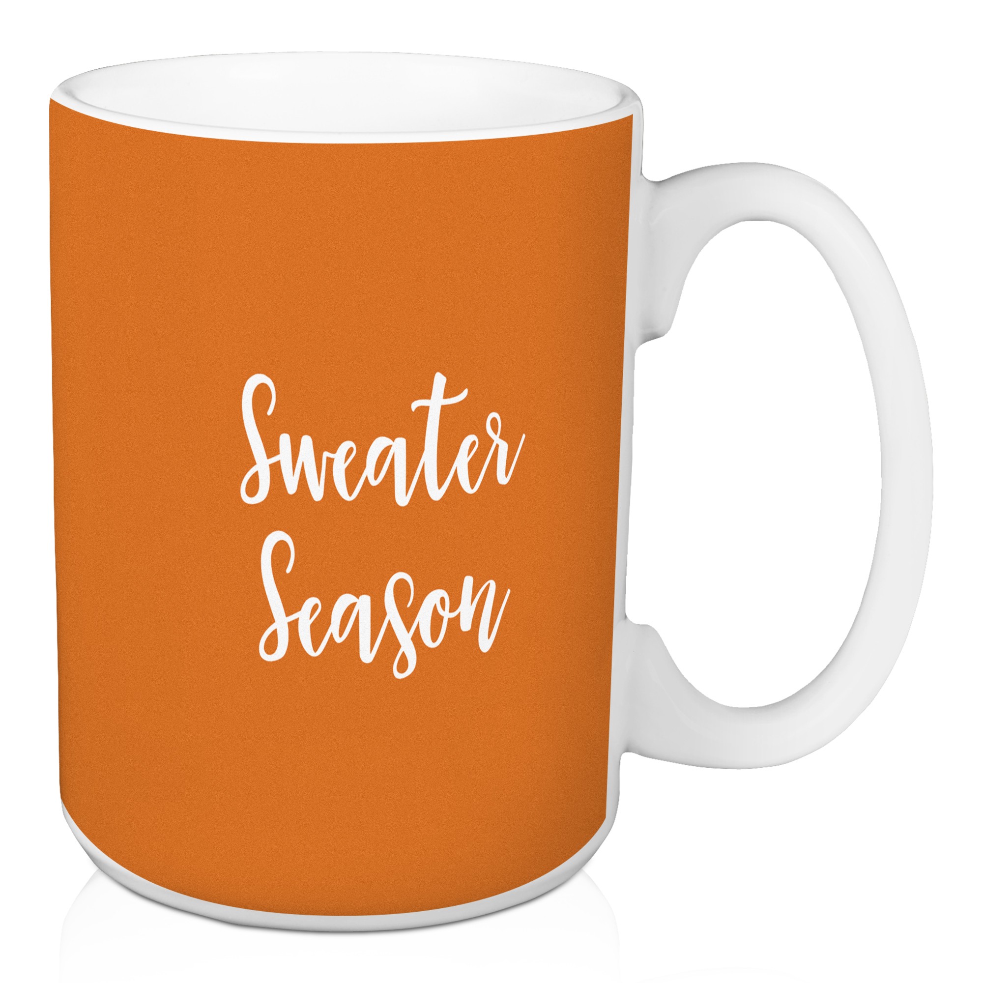 Sweater Season in Orange 15 oz Mug