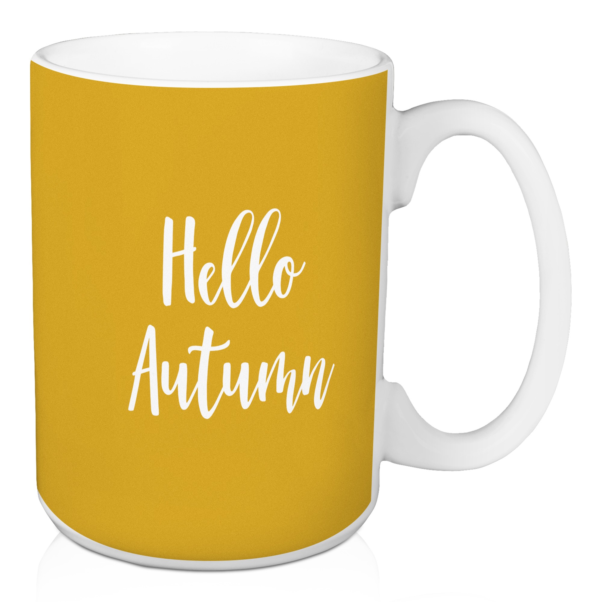 Hello Autumn in Mustard 15 oz Mug