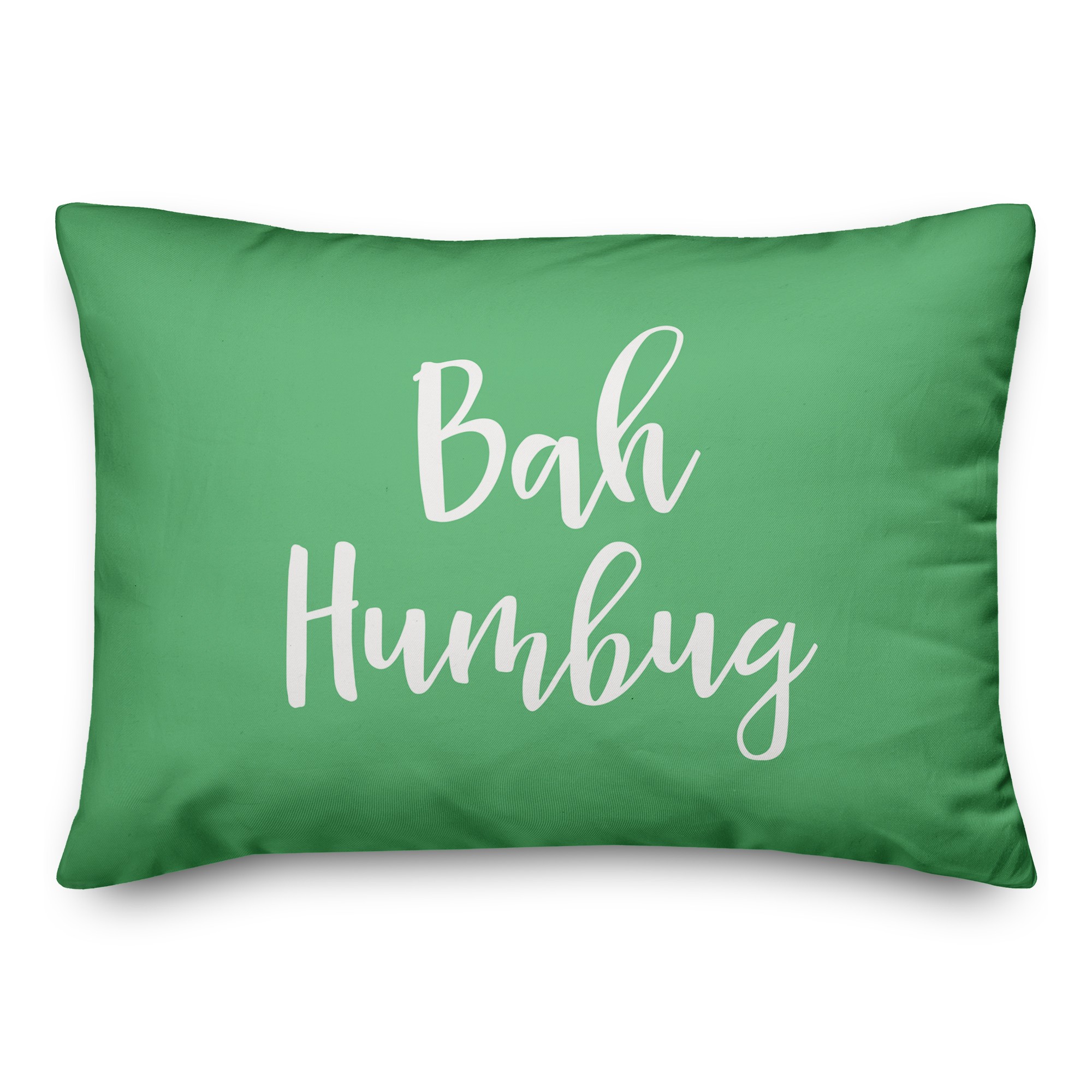 Bah Humbug in Light Green 14x20 Spun Poly Pillow