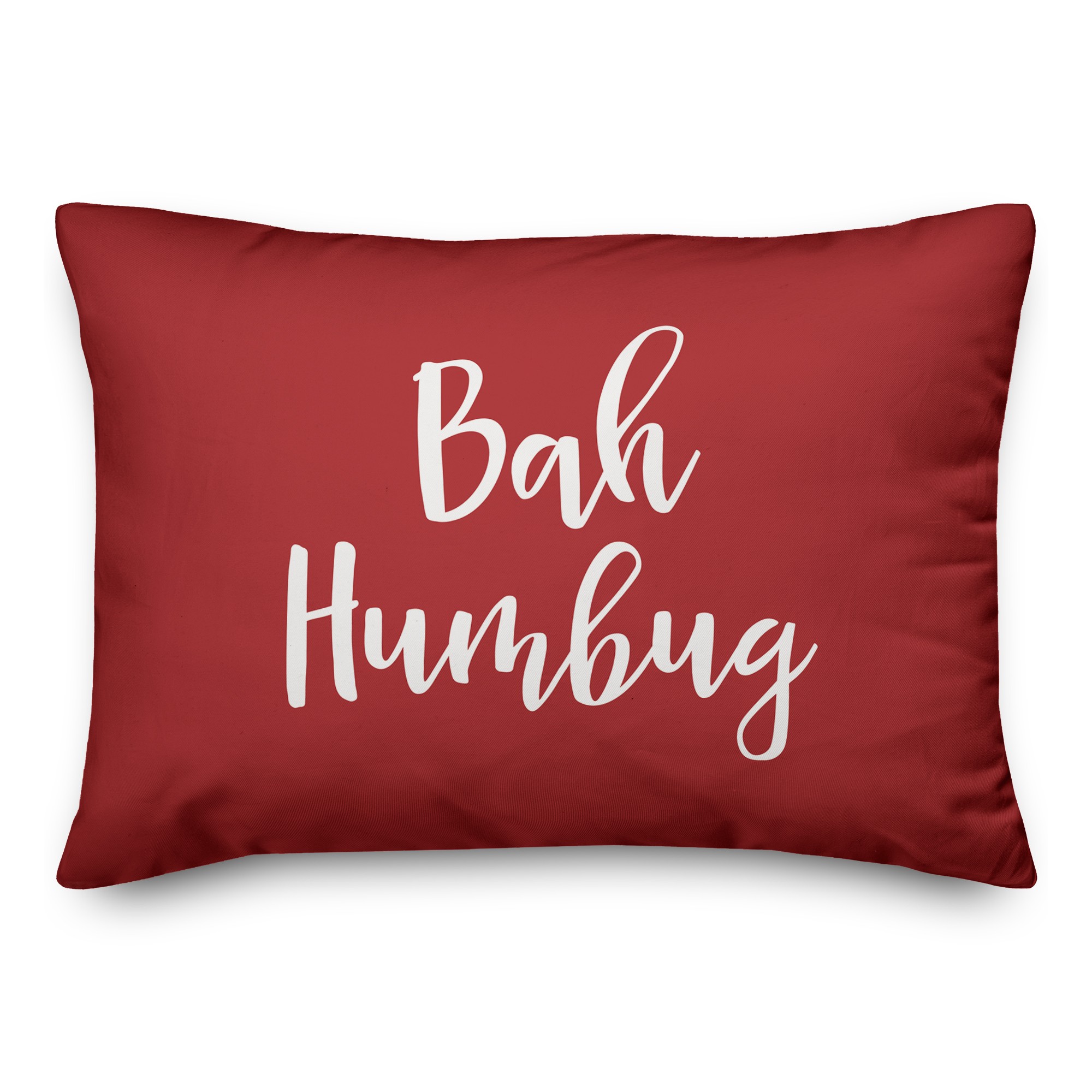 Bah Humbug in Red 14x20 Spun Poly Pillow