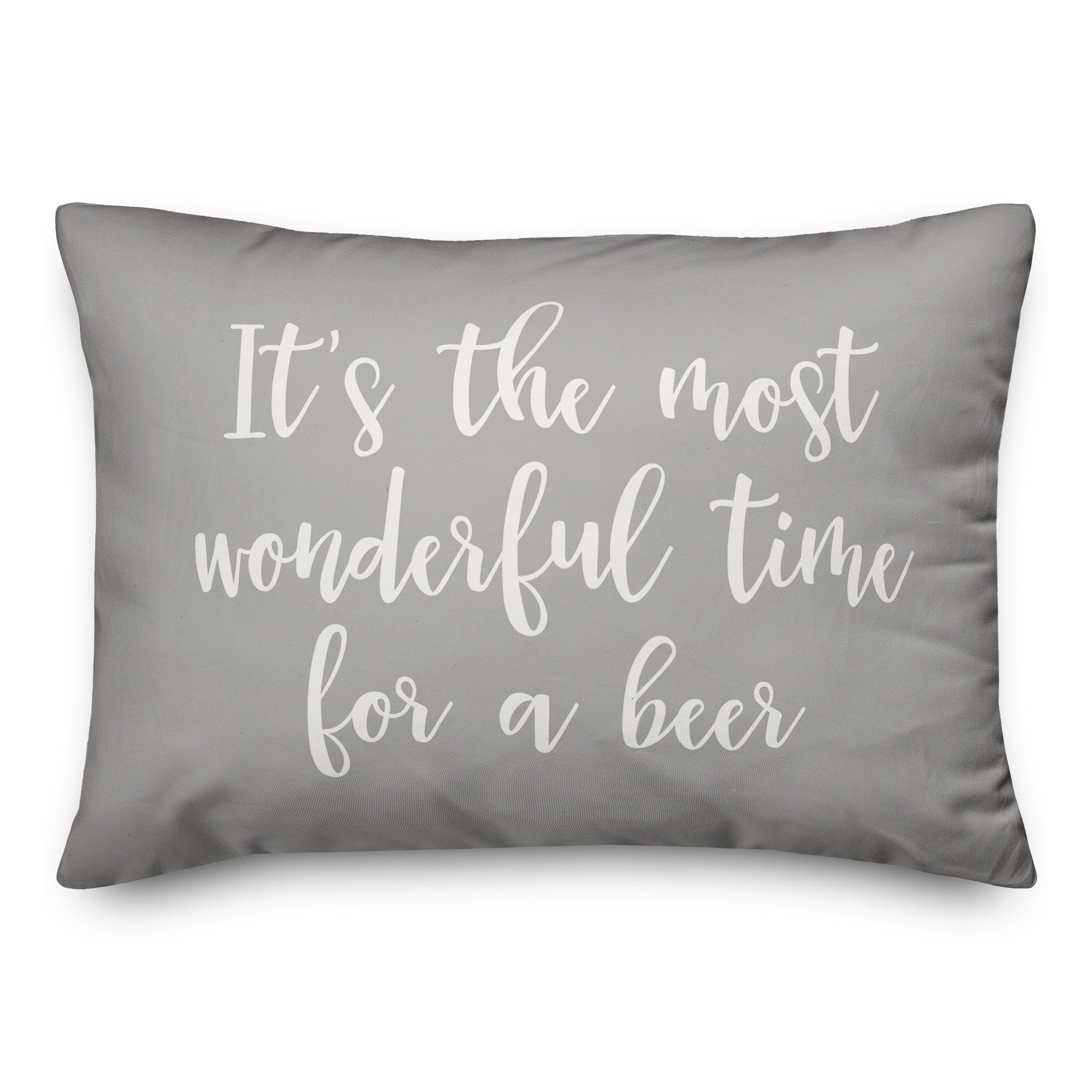 It's The Most Wonderful Time For A Beer in Gray 14x20 Spun Poly Pillow