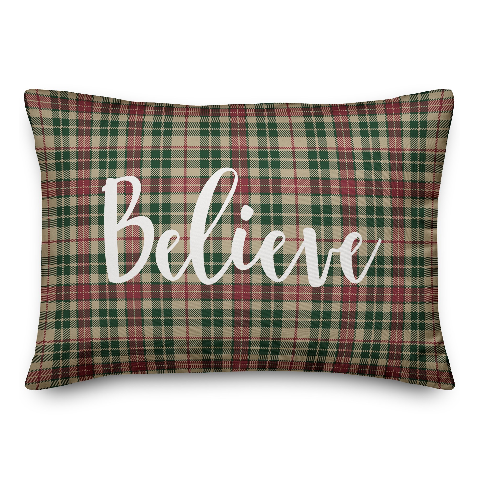 Believe in Tartan Plaid 14x20 Spun Poly Pillow