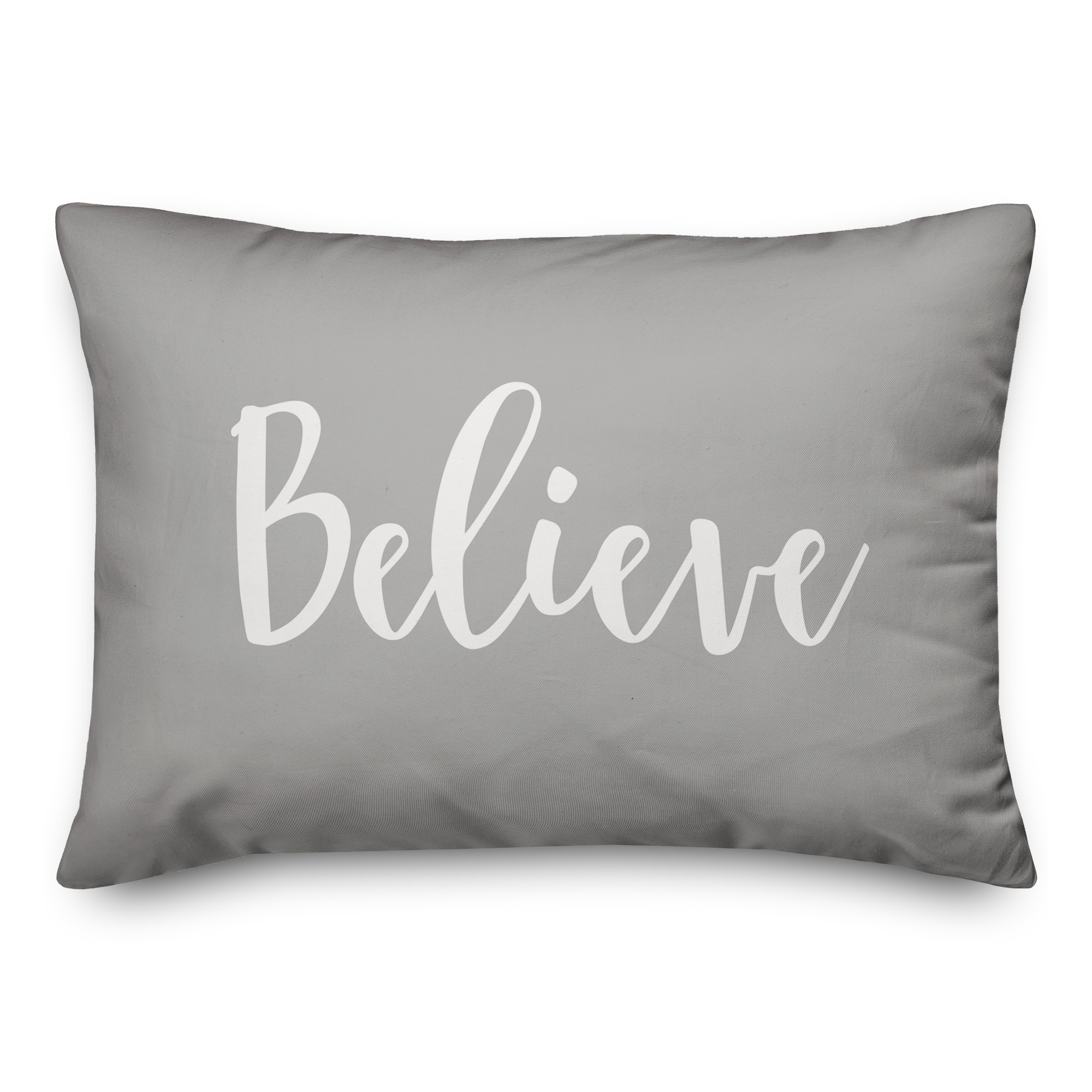 Believe in Believe Gray 14x20 Spun Poly Pillow