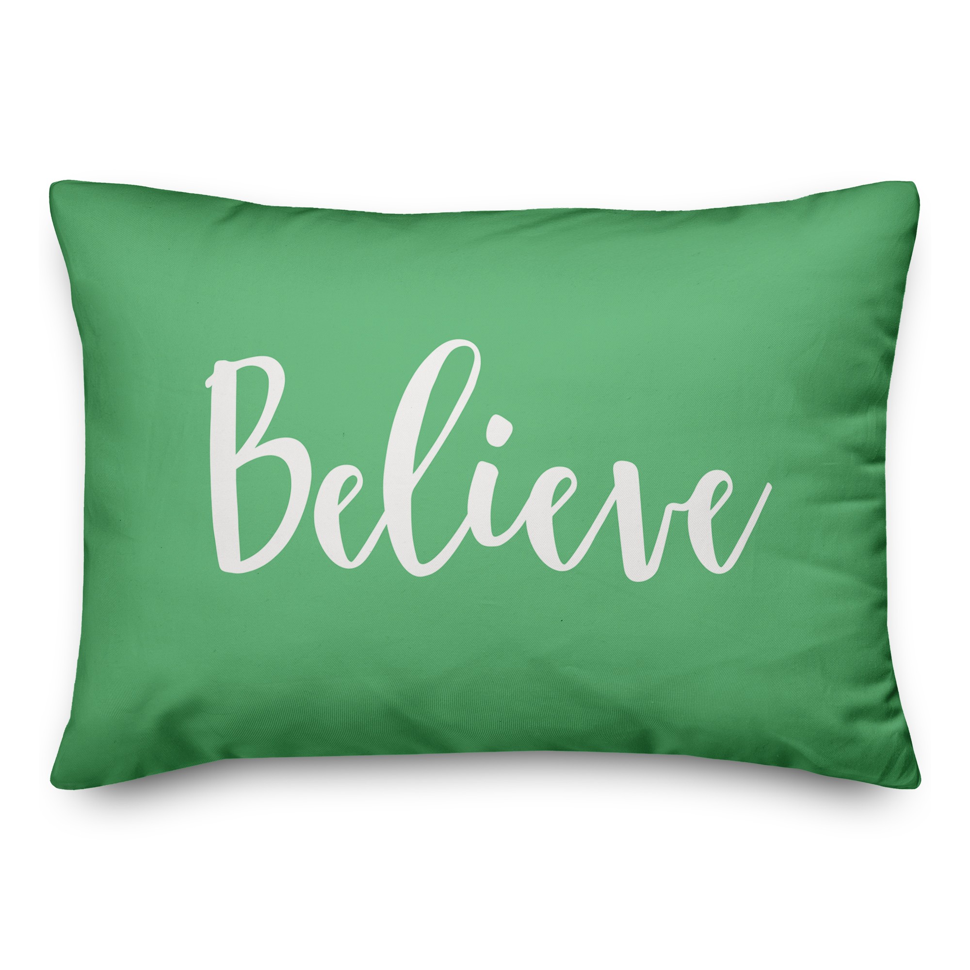 Believe in Light Green 14x20 Spun Poly Pillow