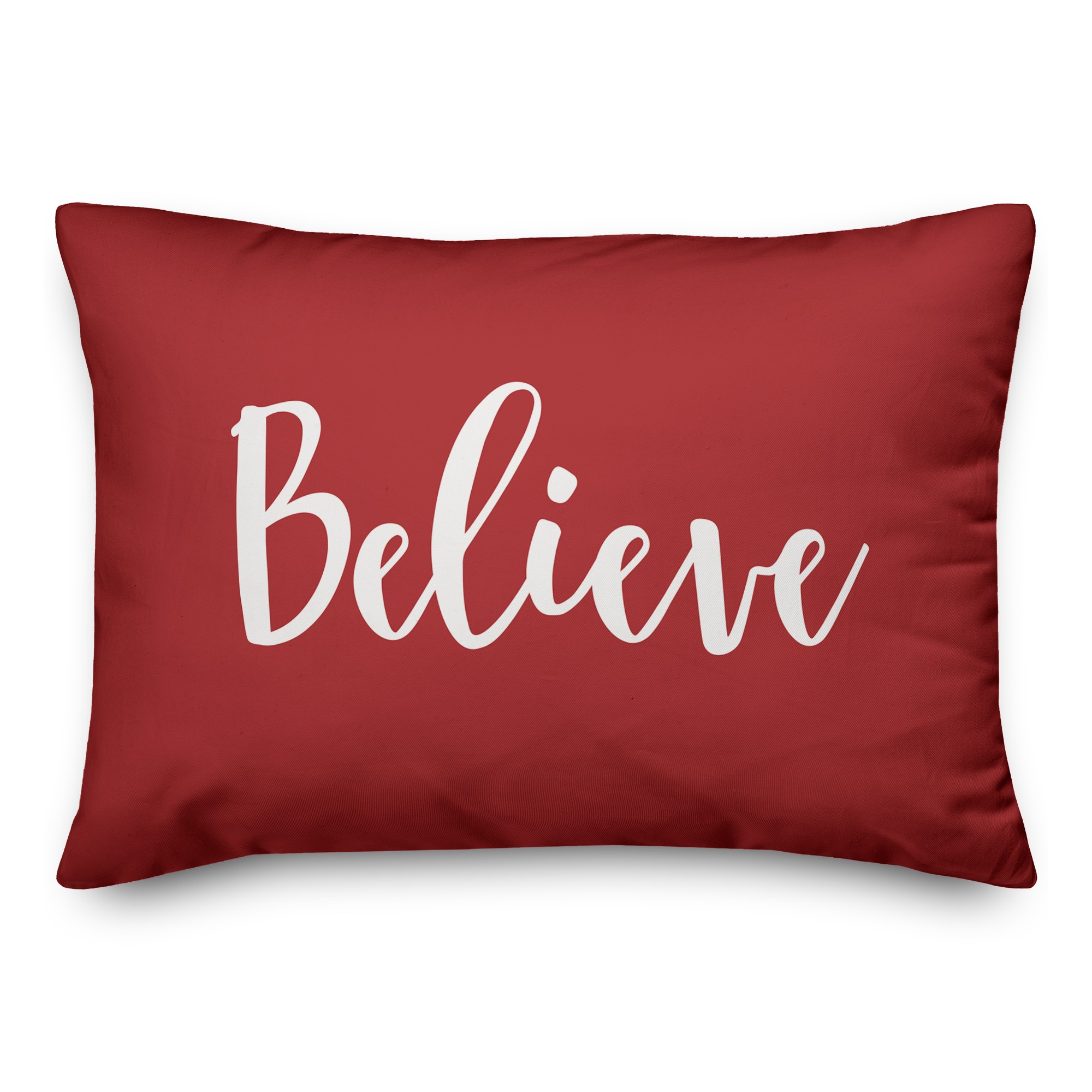 Believe in Red 14x20 Spun Poly Pillow