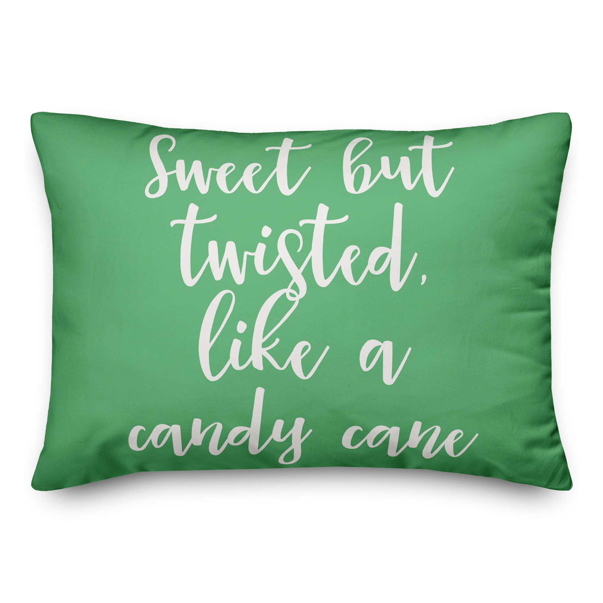 Sweet But Twisted Like A Candy Cane in Light Green 14x20 Spun Poly Pillow