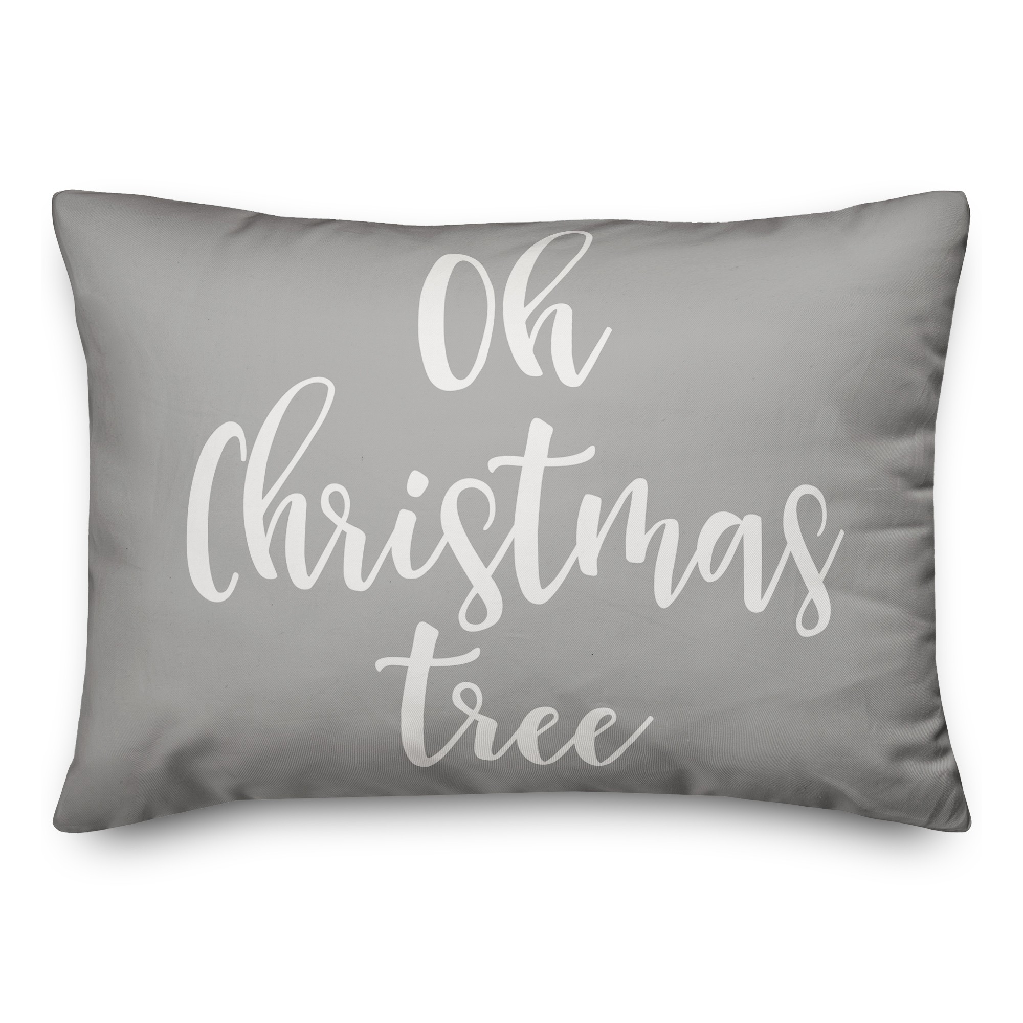 Oh Christmas Tree in Gray 14x20 Spun Poly Pillow