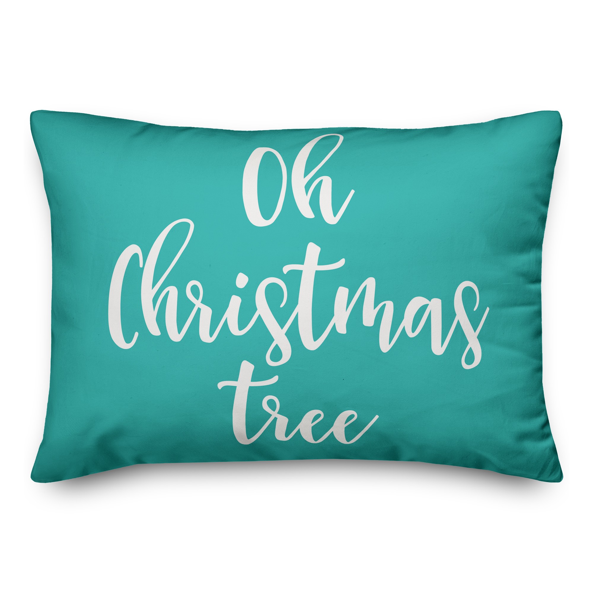Oh Christmas Tree in Teal 14x20 Spun Poly Pillow