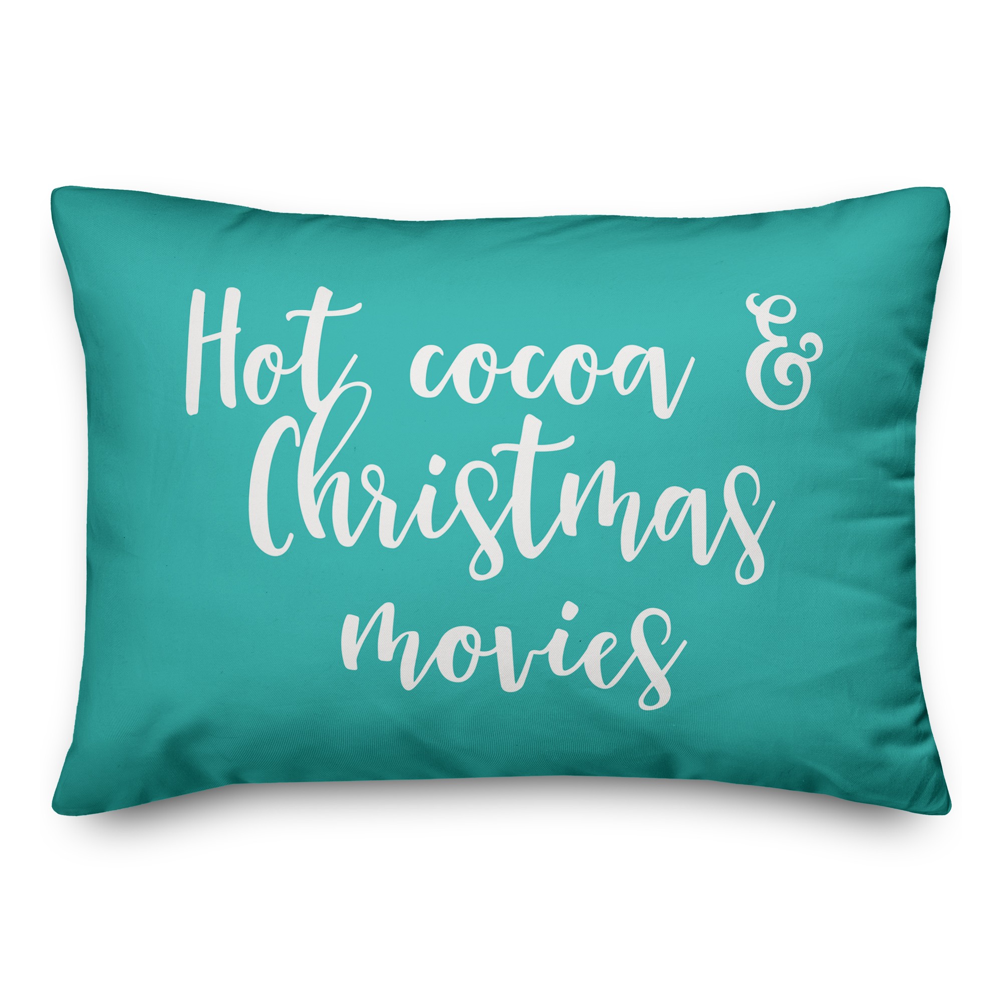 Hot Cocoa And Christmas Movies in Tartan Plaid 14x20 Spun Poly Pillow