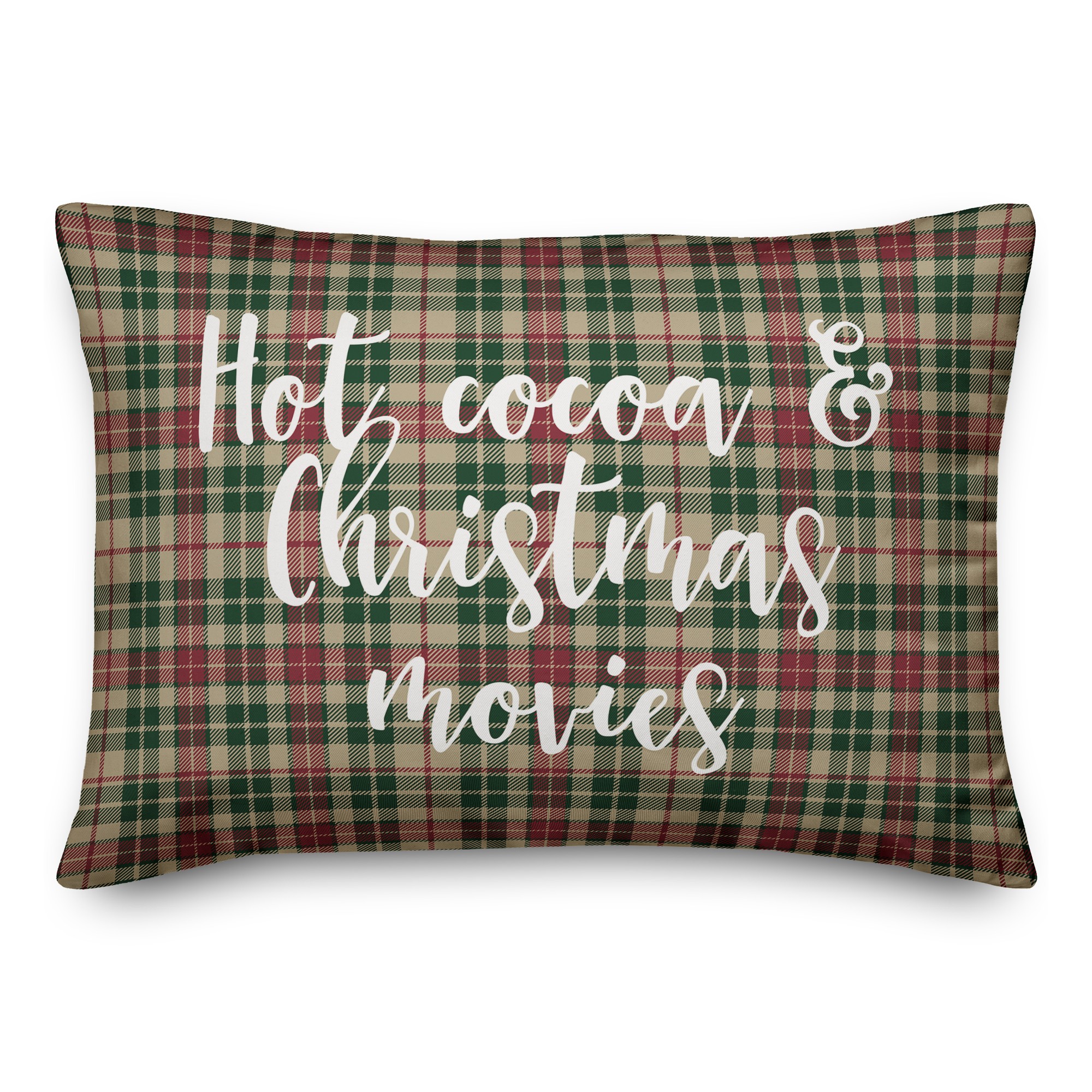 Hot Cocoa And Christmas Movies in Teal 14x20 Spun Poly Pillow