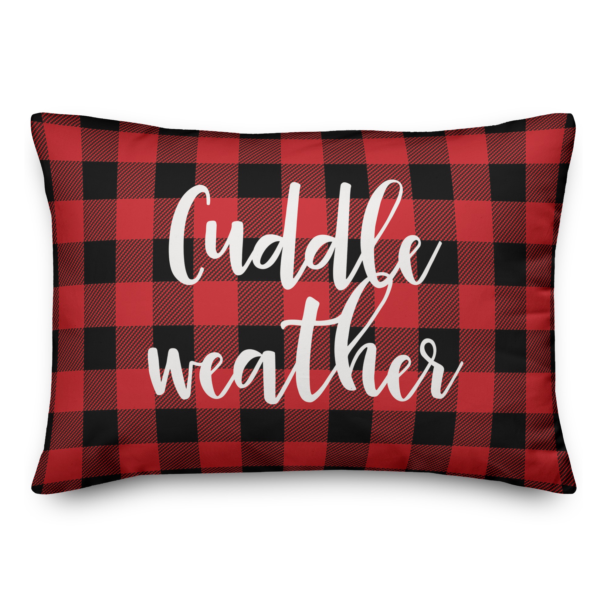 Cuddle Weather in Buffalo Check Plaid 14x20 Spun Poly Pillow