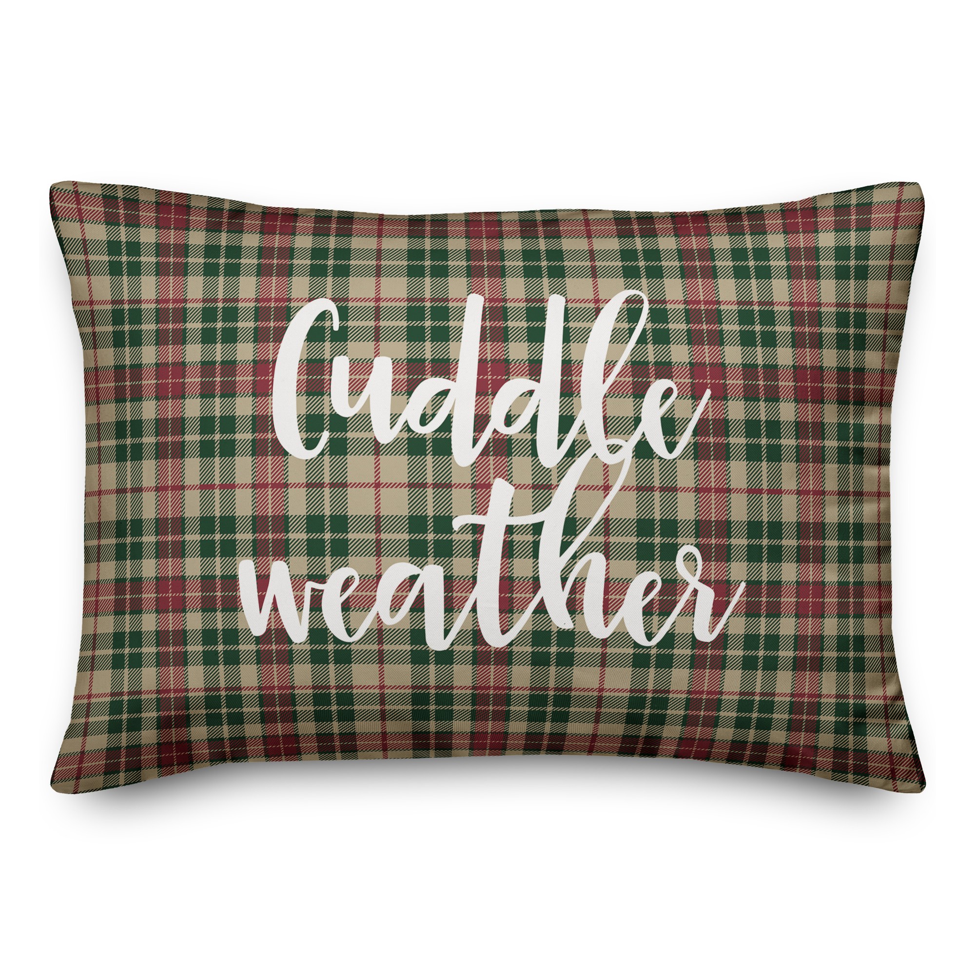Cuddle Weather in Tartan Plaid 14x20 Spun Poly Pillow