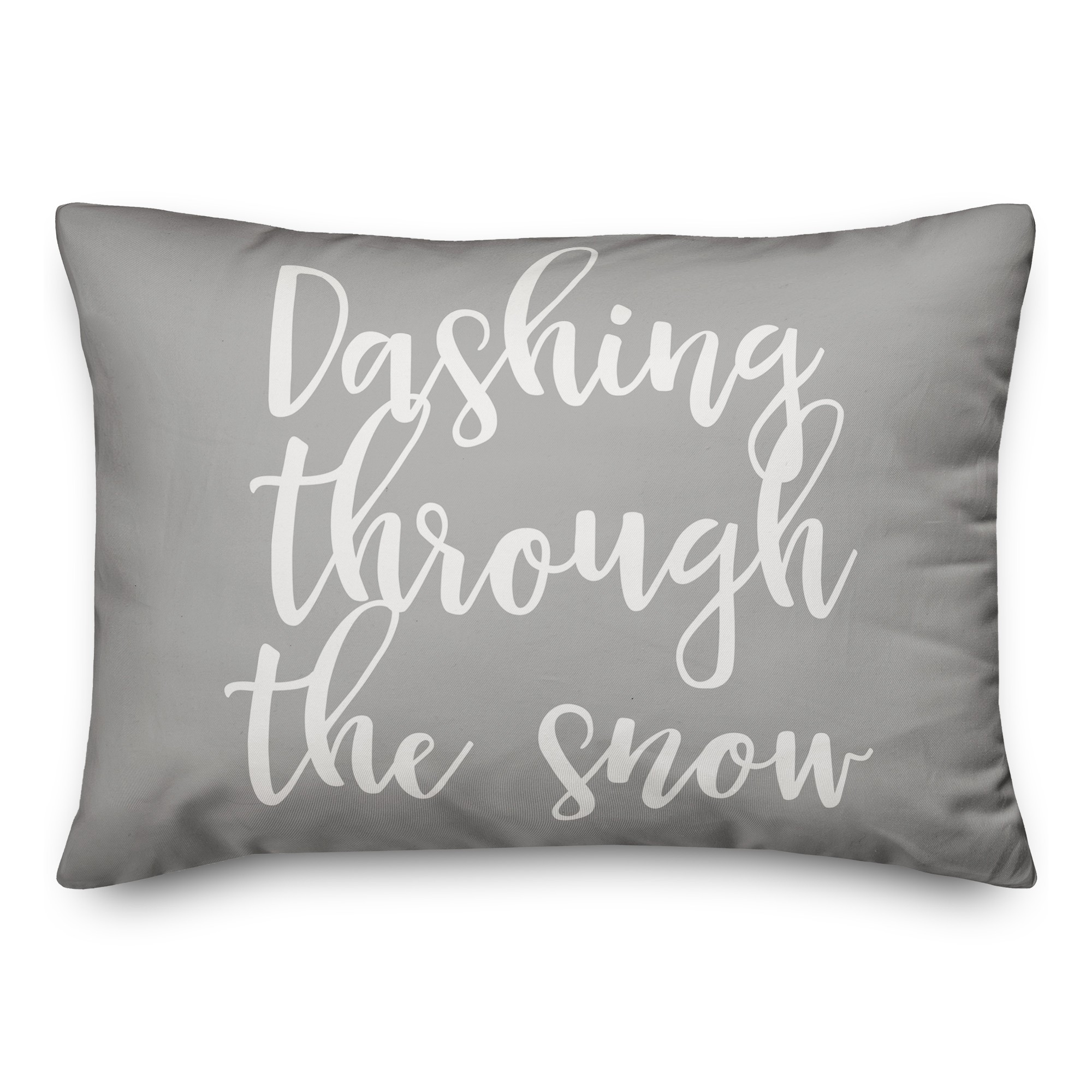 Dashing Through The Snow in Gray 14x20 Spun Poly Pillow