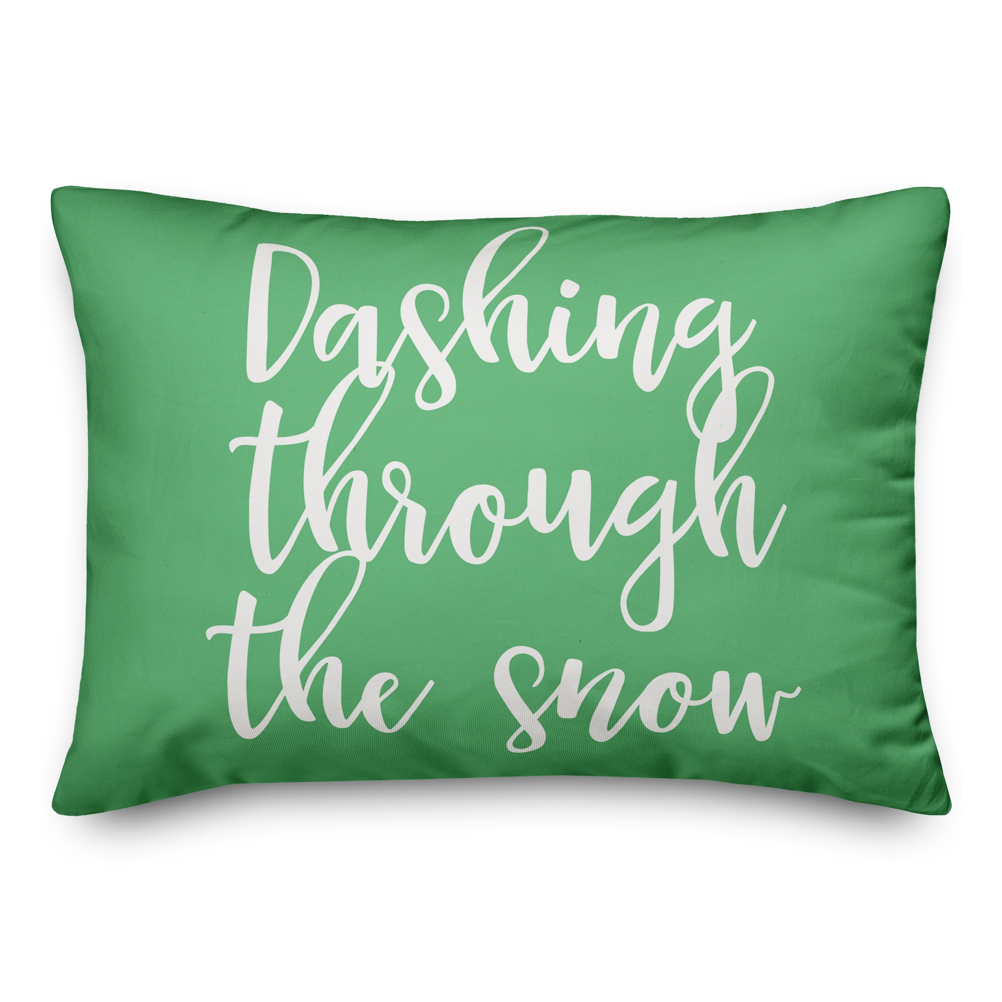 Dashing Through The Snow in Light Green 14x20 Spun Poly Pillow