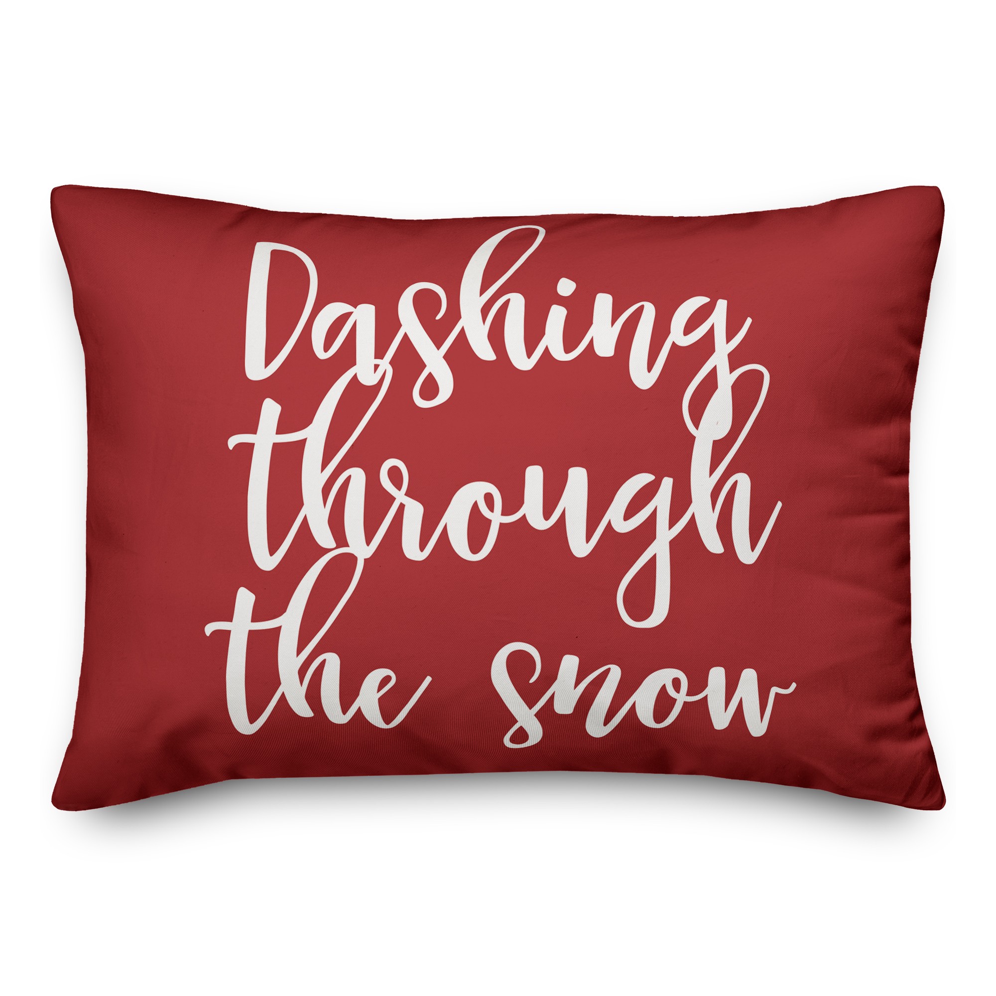 Dashing Through The Snow in Red 14x20 Spun Poly Pillow