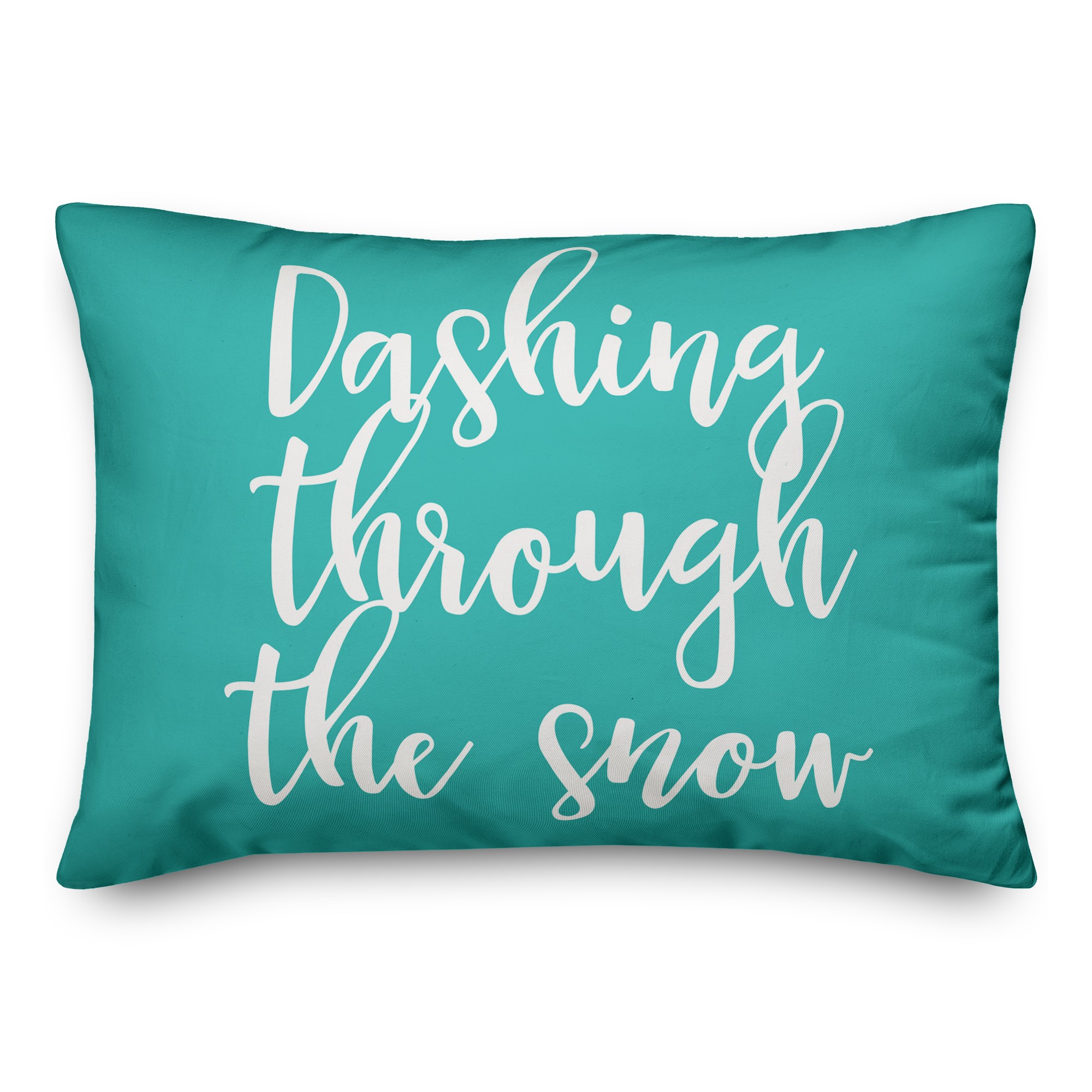 Dashing Through The Snow in Teal 14x20 Spun Poly Pillow