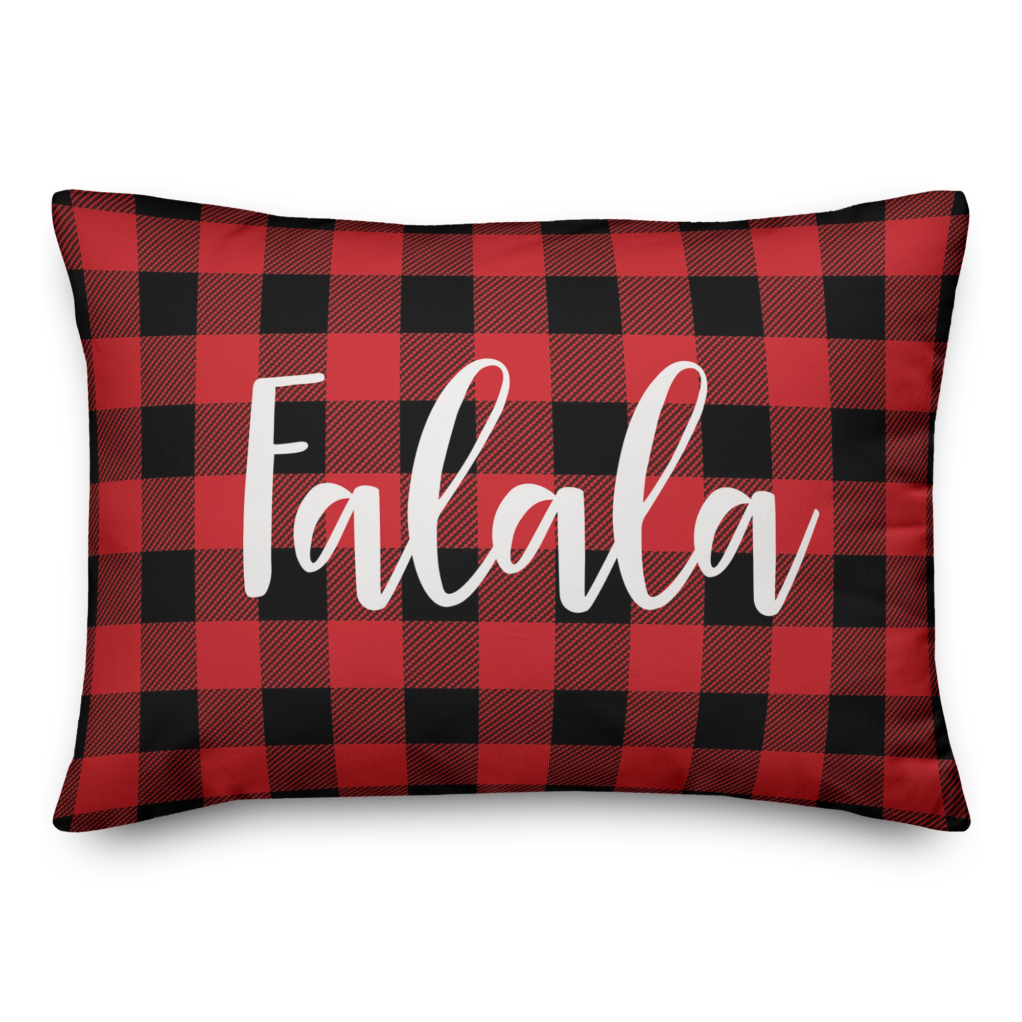 Falala in Buffalo Check Plaid 14x20 Spun Poly Pillow