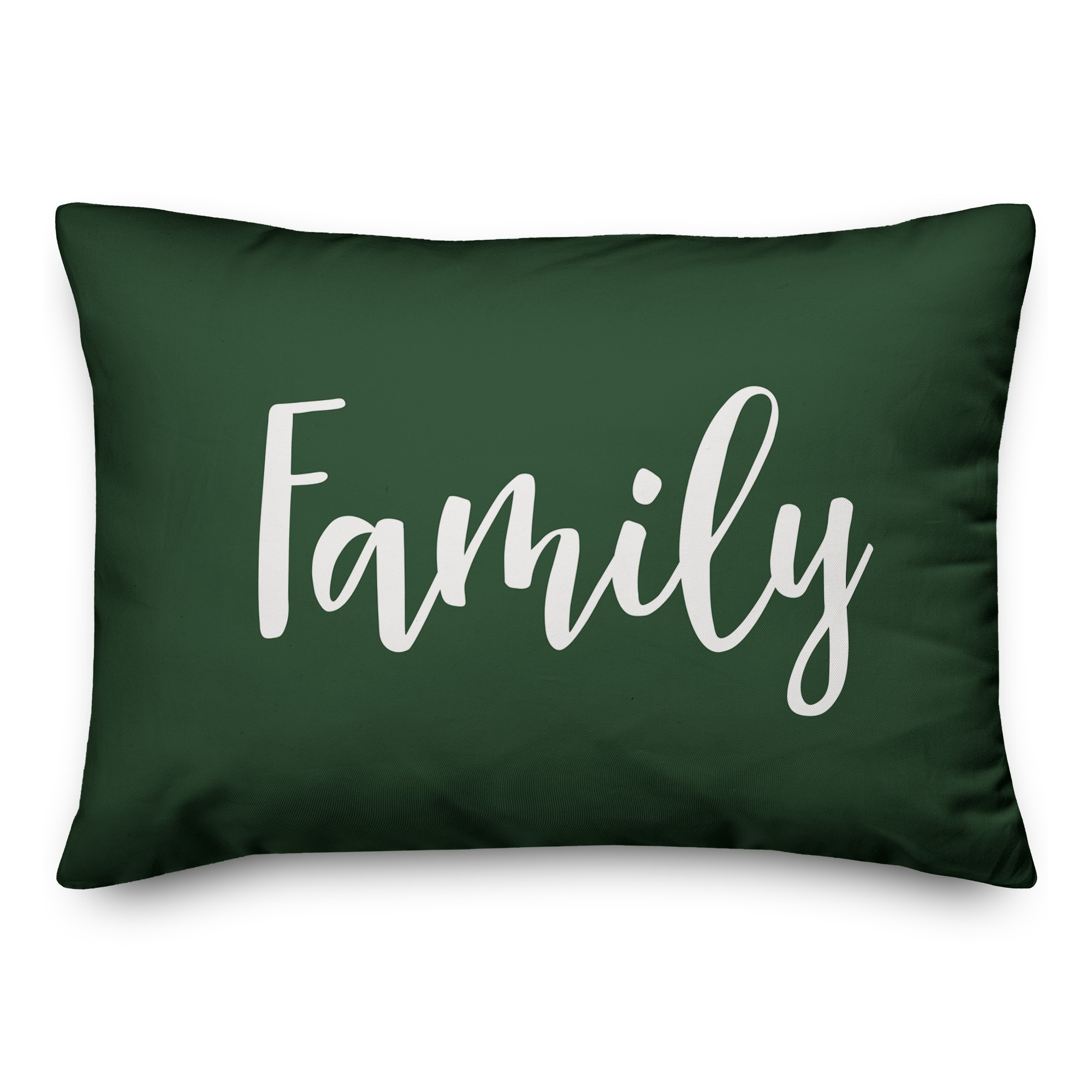 Family in Dark Green 14x20 Spun Poly Pillow