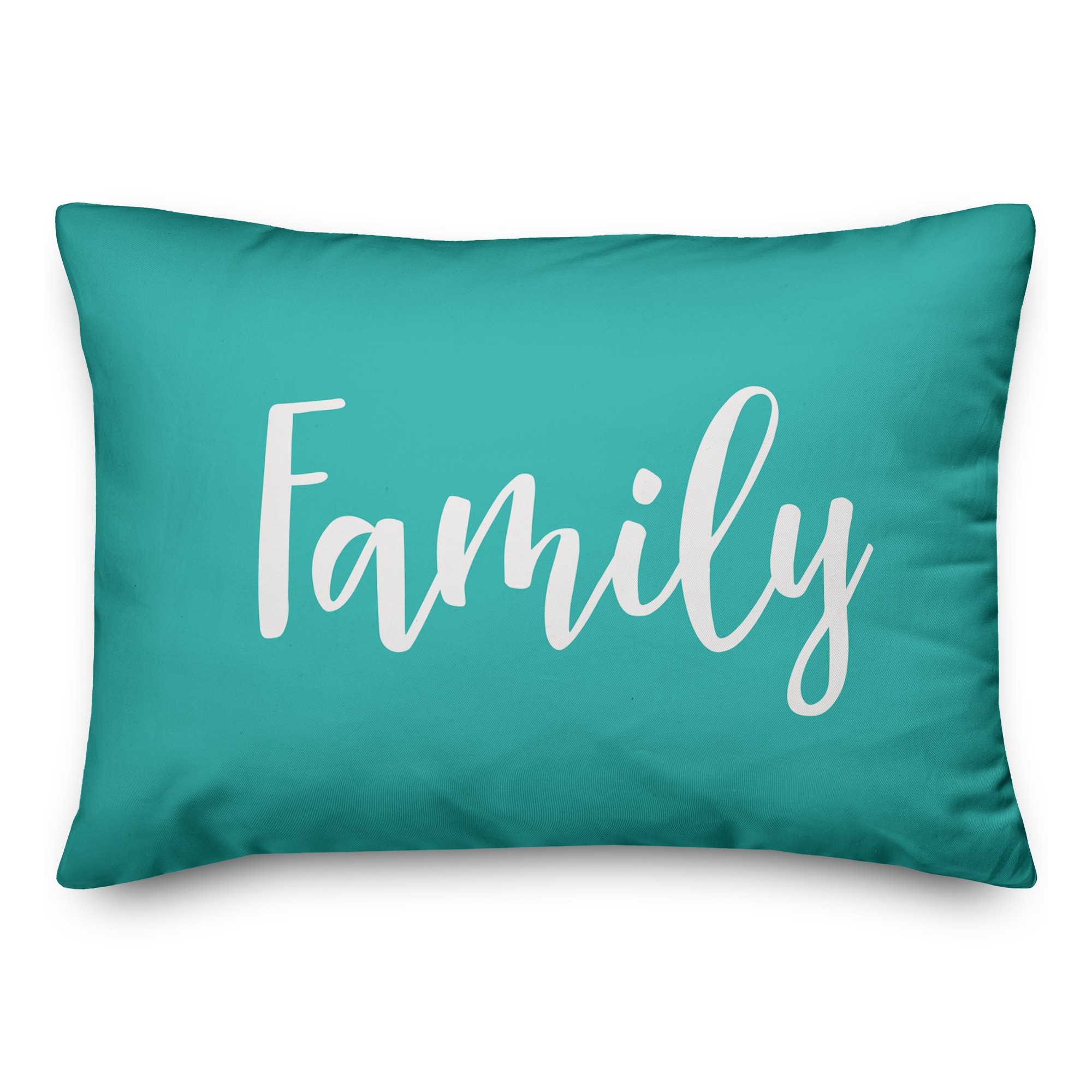 Family in Teal 14x20 Spun Poly Pillow