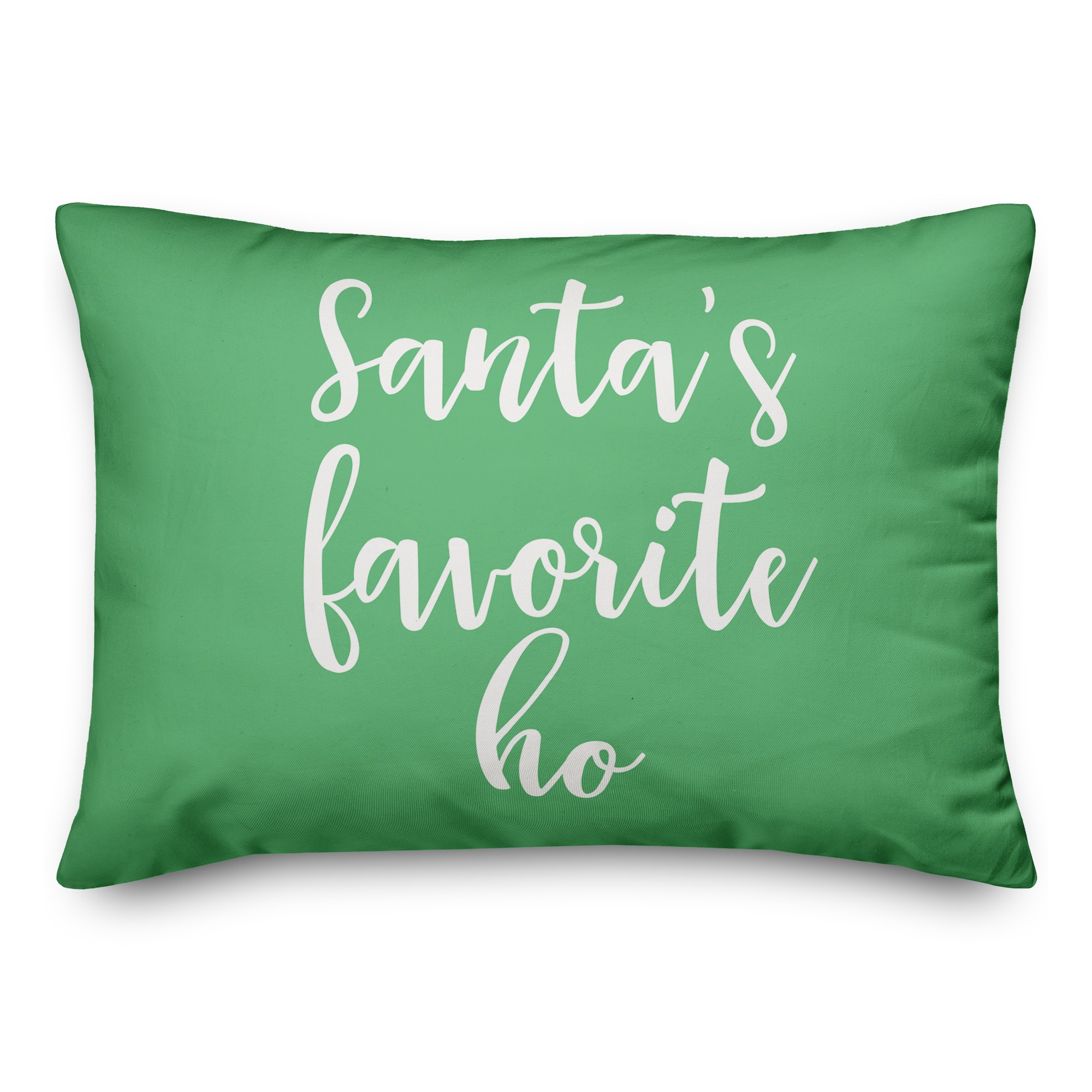 Santa's Favorite Ho in Light Green 14x20 Spun Poly Pillow