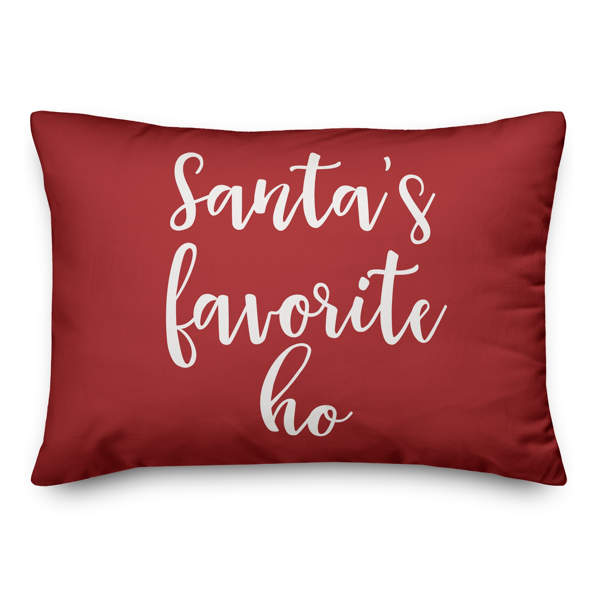 Santa's Favorite Ho in Red 14x20 Spun Poly Pillow