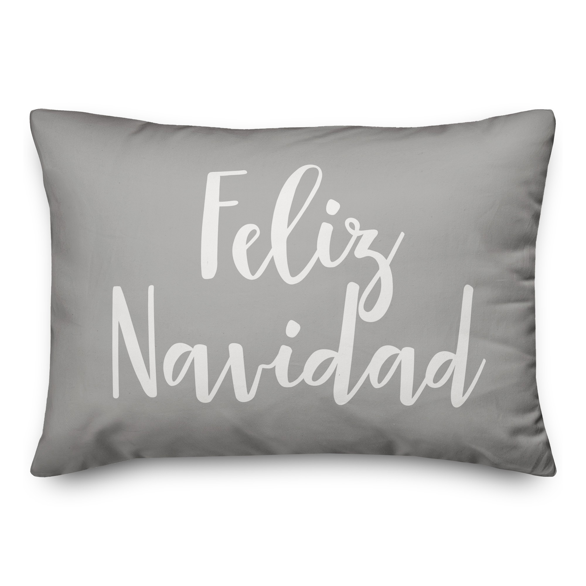 Feliz Navidad in Gray 14x20 Spun Poly Pillow