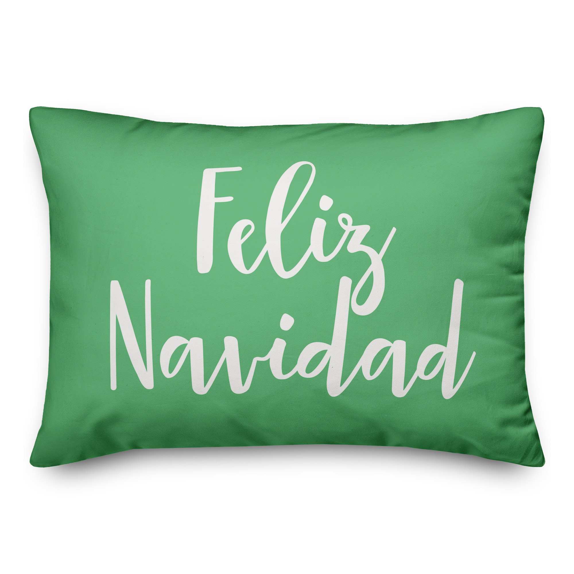 Feliz Navidad in Light Green 14x20 Spun Poly Pillow