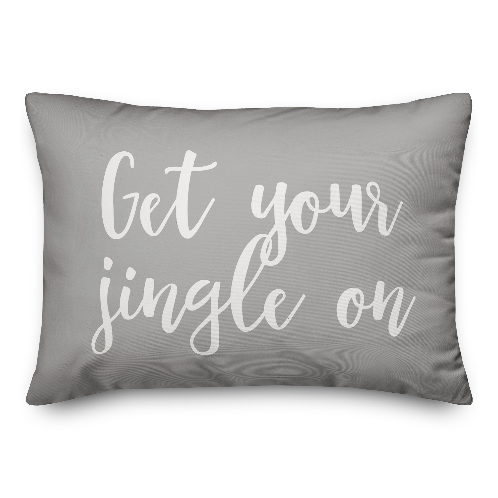 Get Your Jingle On in Gray 14x20 Spun Poly Pillow