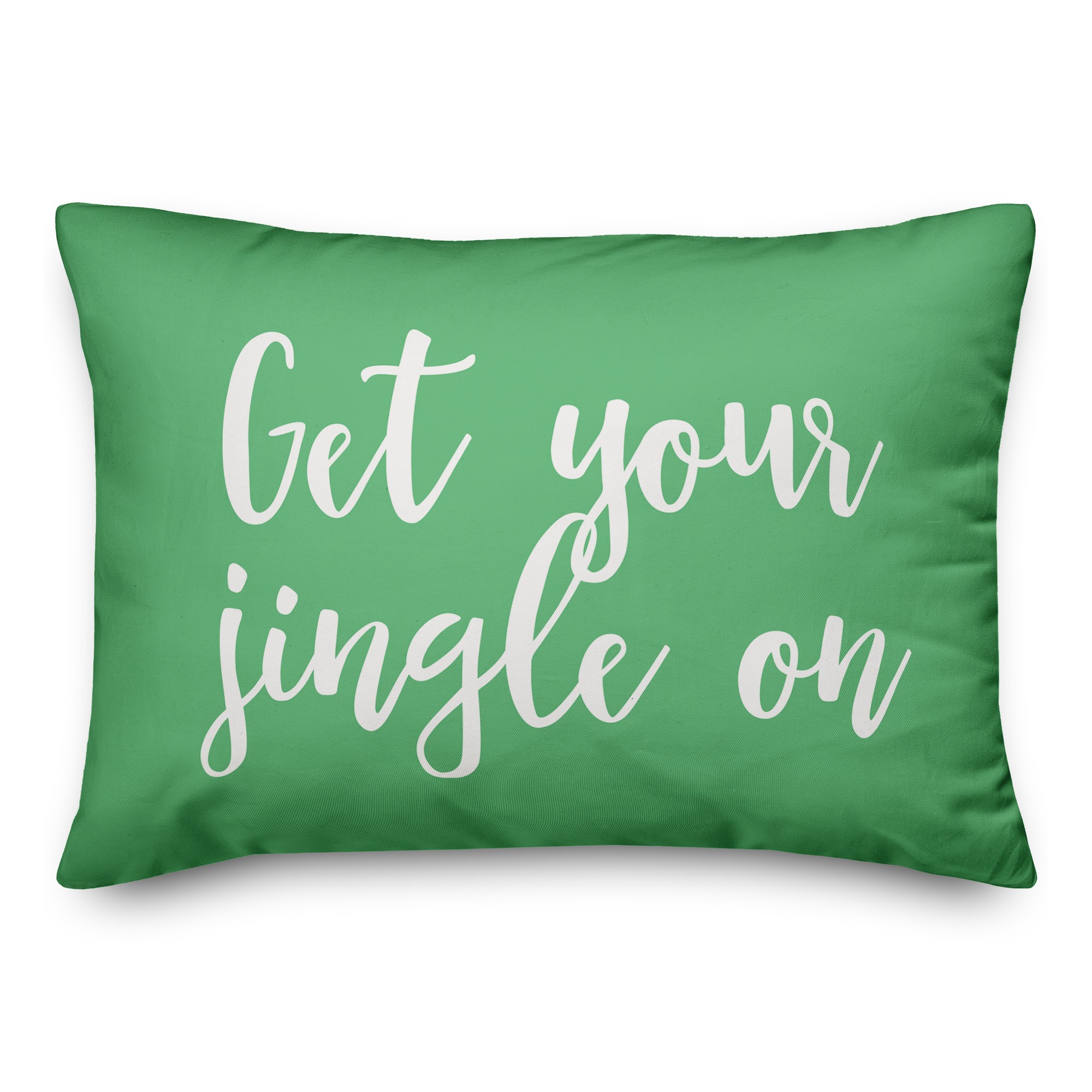Get Your Jingle On in Light Green 14x20 Spun Poly Pillow
