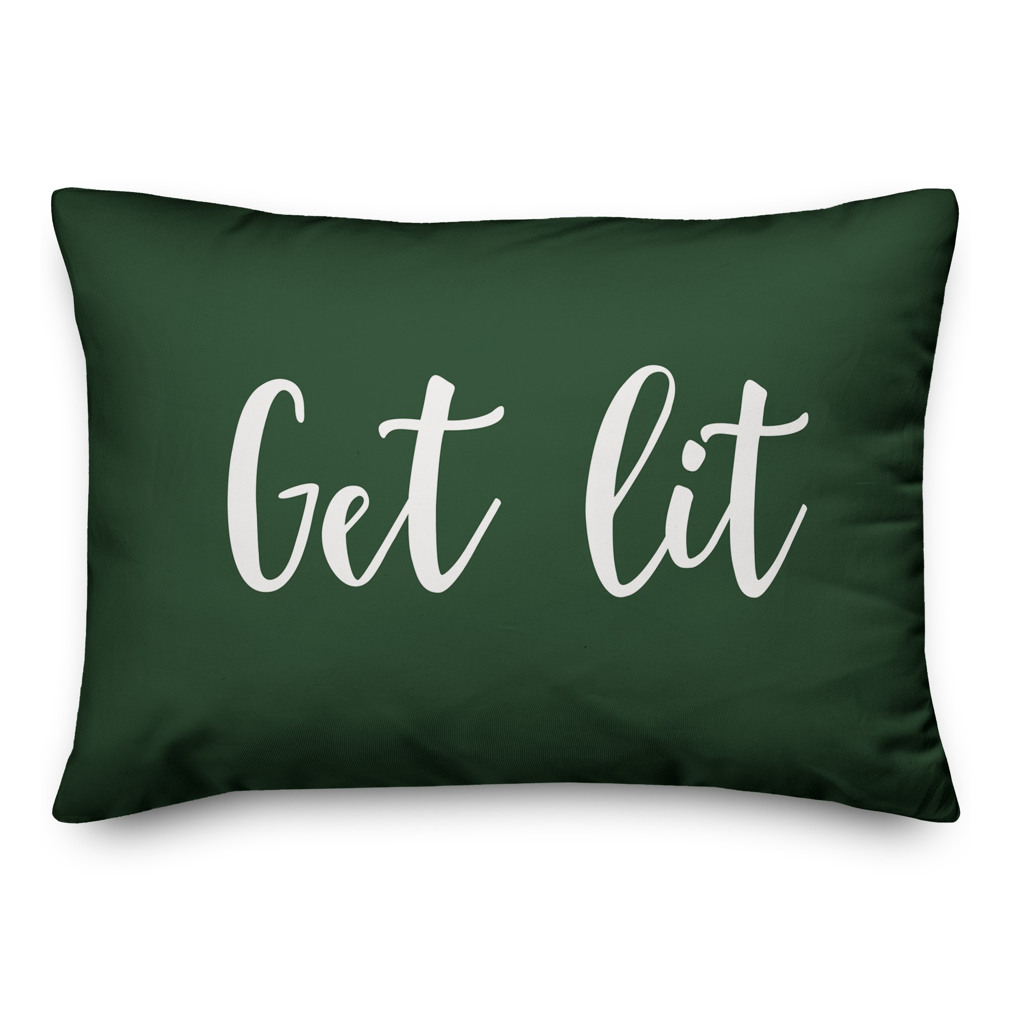 Get Lit in Dark Green 14x20 Spun Poly Pillow