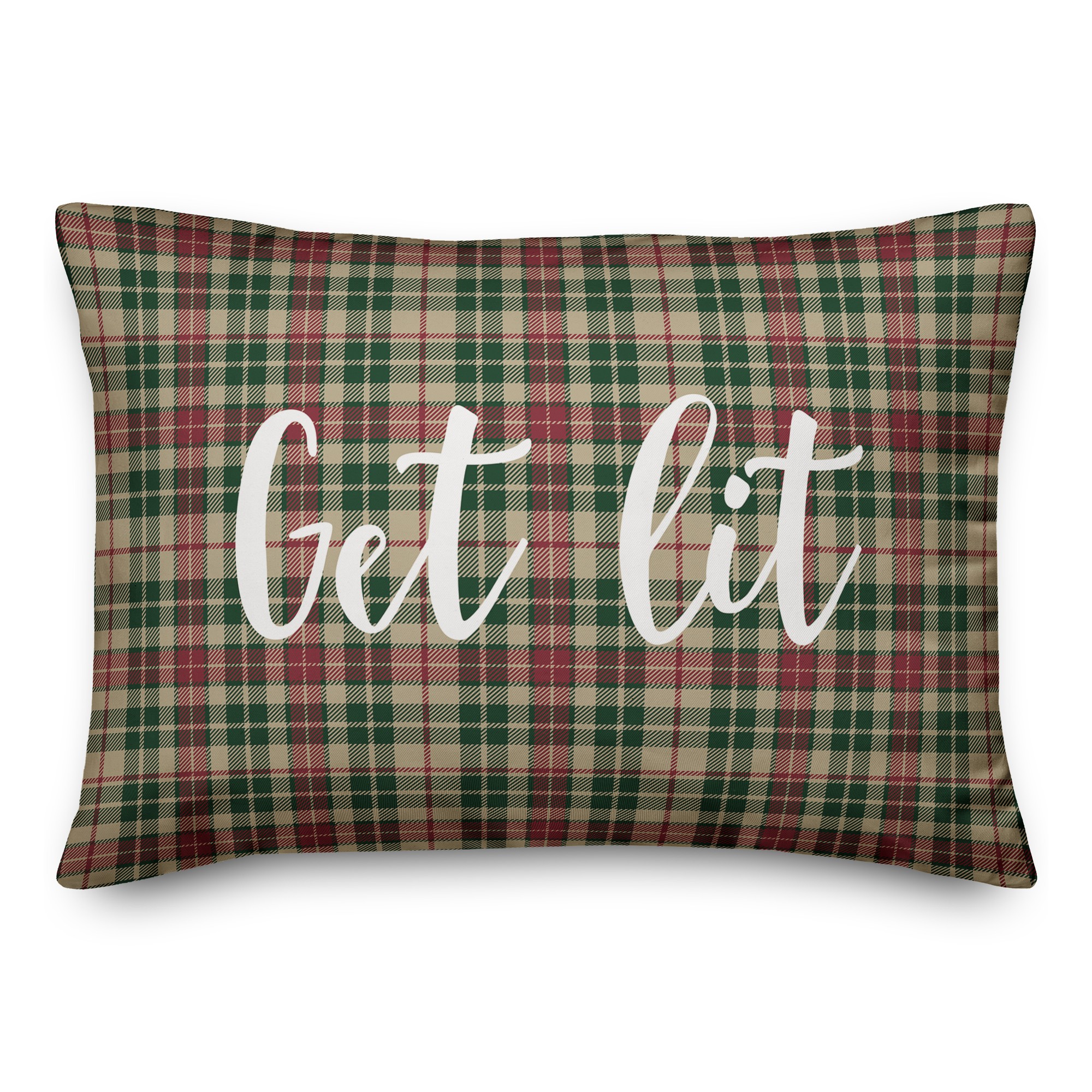 Get Lit in Tartan Plaid 14x20 Spun Poly Pillow
