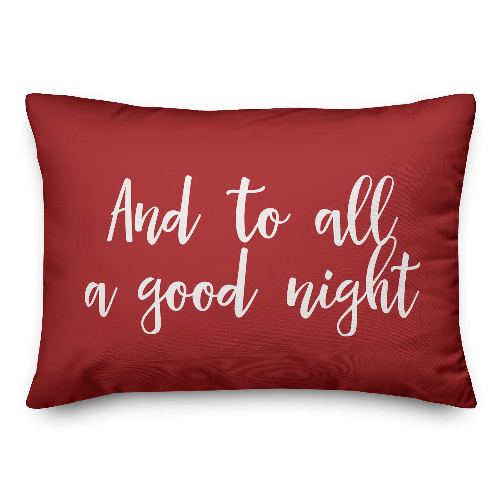 And To All A Good Night in Red 14x20 Spun Poly Pillow