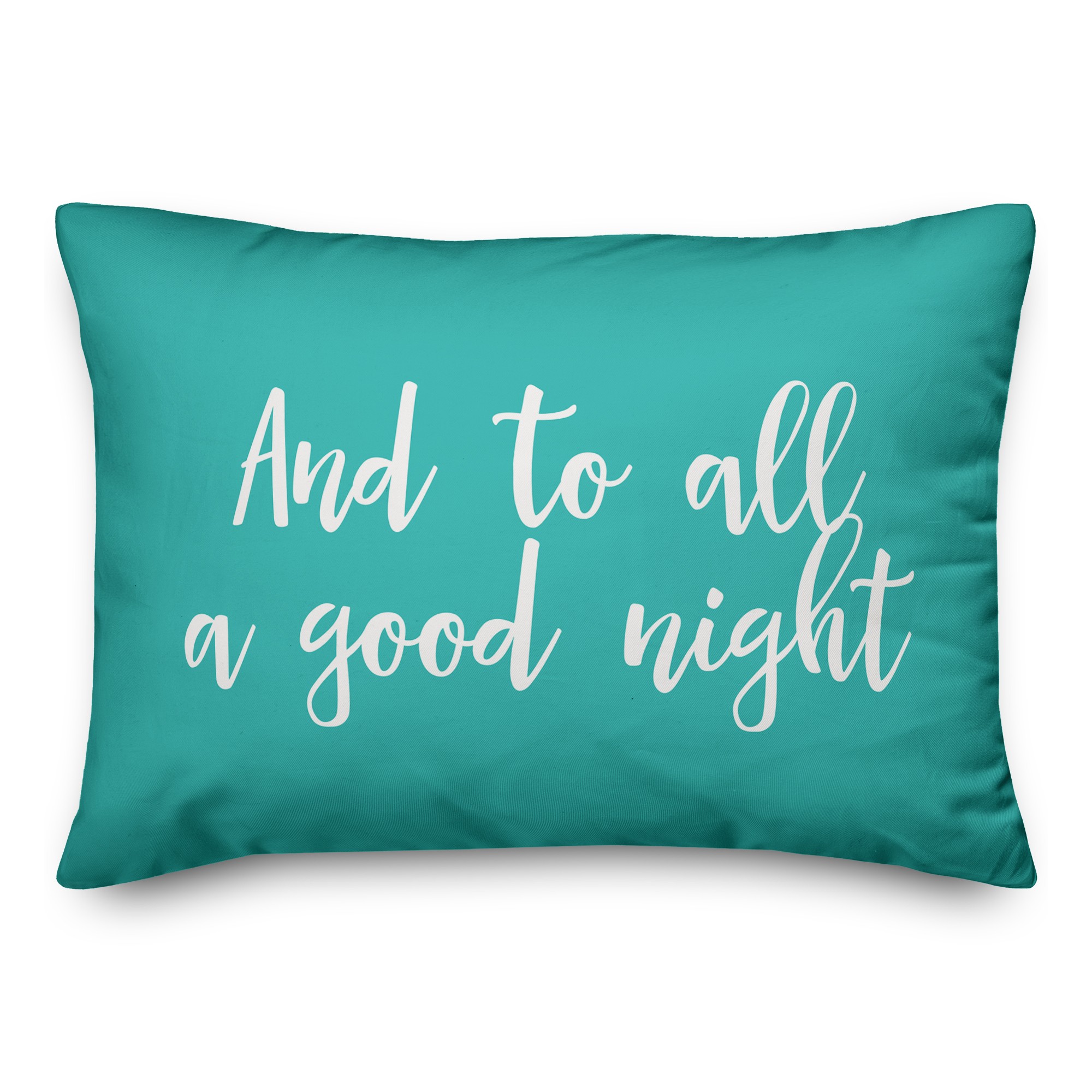 And To All A Good Night in Teal 14x20 Spun Poly Pillow