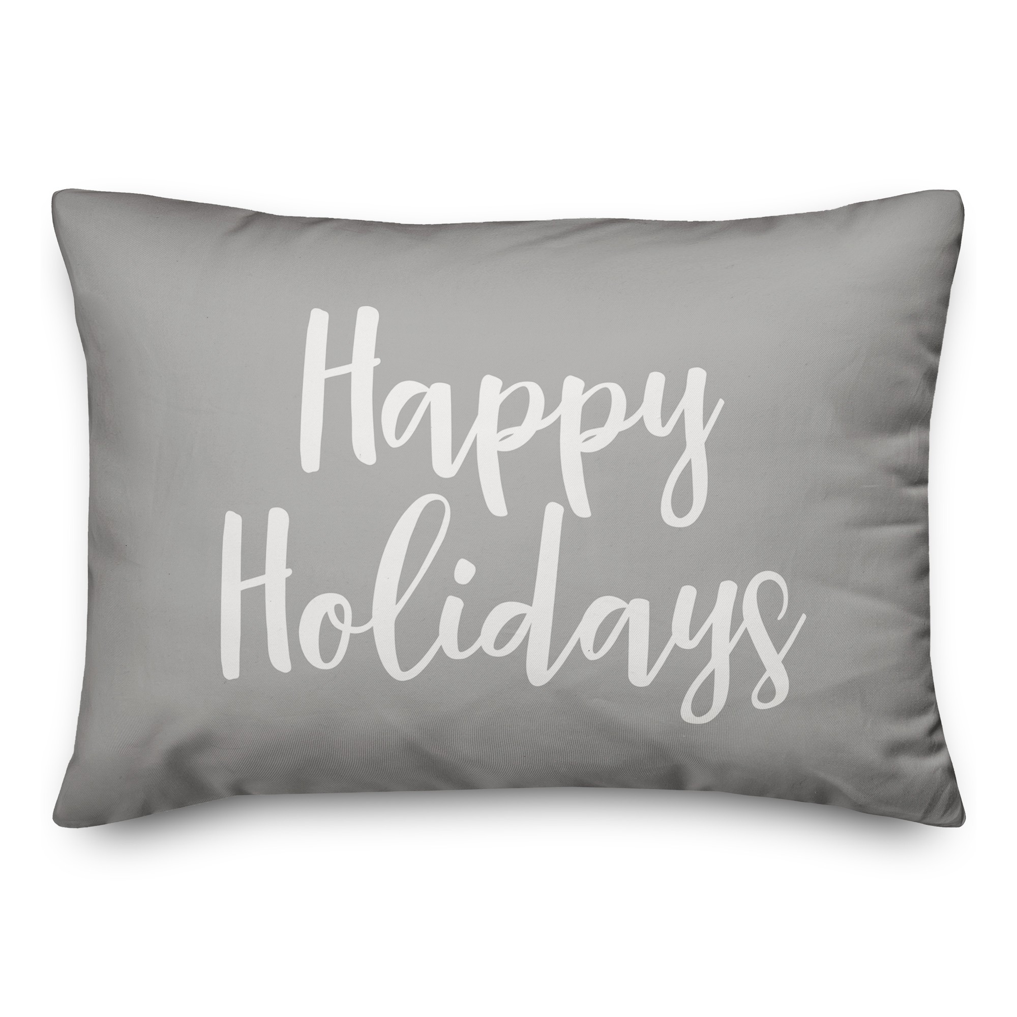 Happy Holidays in Gray 14x20 Spun Poly Pillow