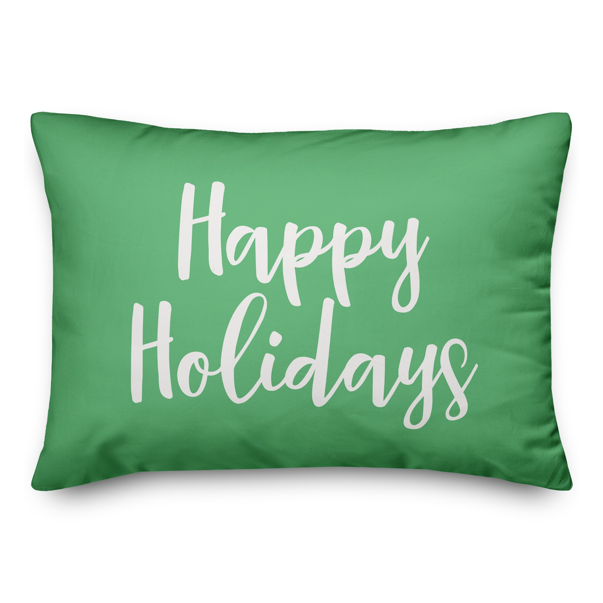 Happy Holidays in Light Green 14x20 Spun Poly Pillow
