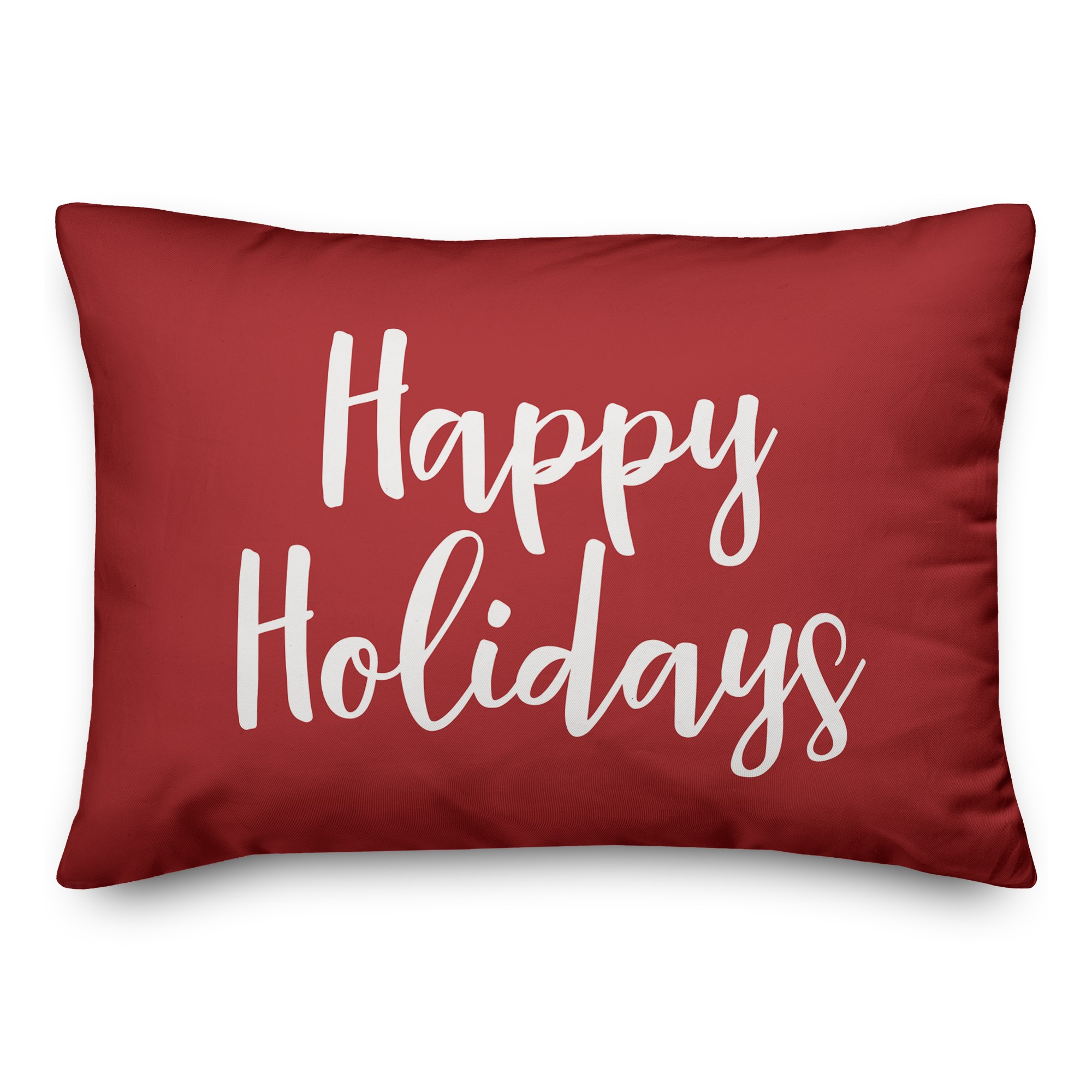 Happy Holidays in Red 14x20 Spun Poly Pillow