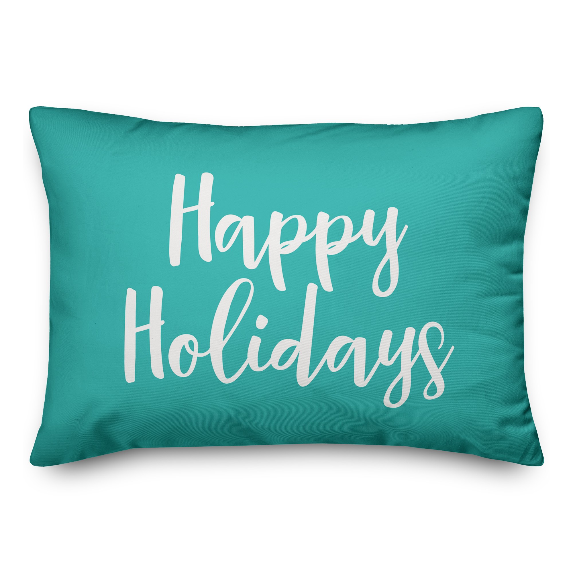 Happy Holidays in Teal 14x20 Spun Poly Pillow
