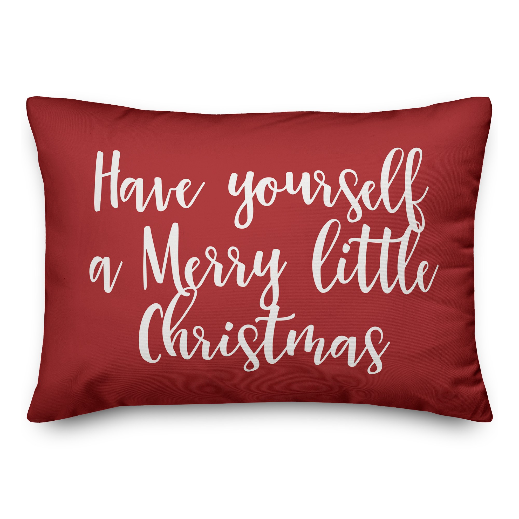 Have Yourself A Merry Little Christmas in Red 14x20 Spun Poly Pillow