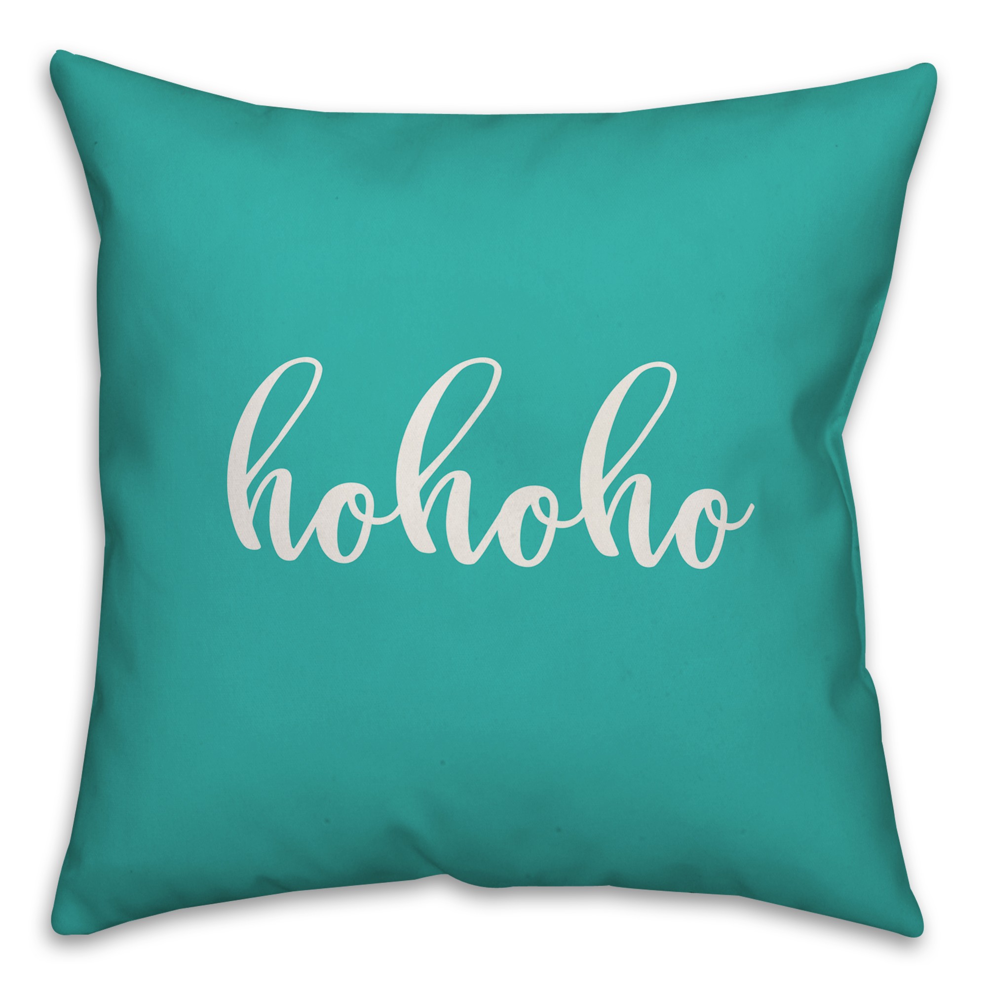 Hohoho in Teal 18x18 Spun Poly Pillow