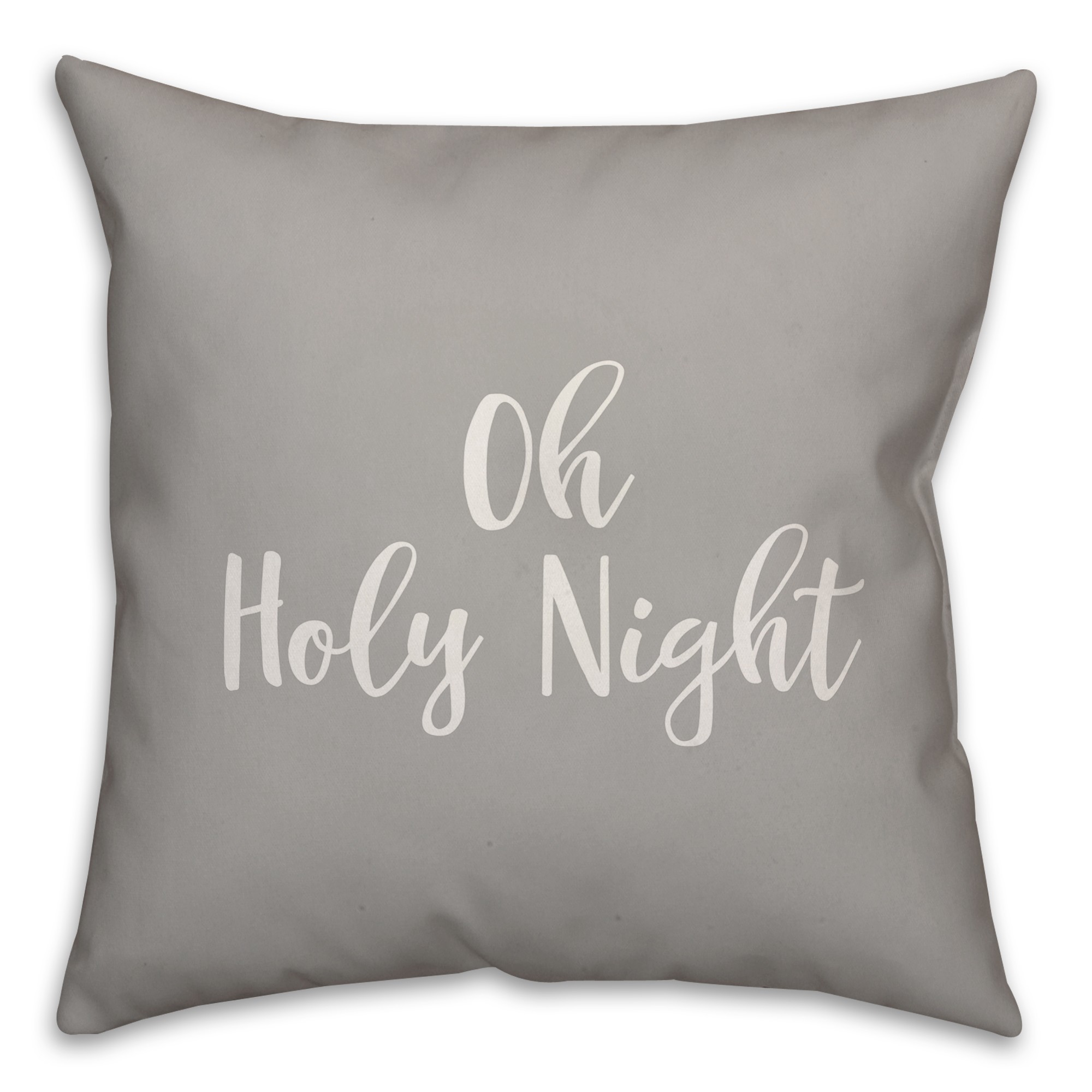 Oh Holy Night in Gray 18x18 Spun Poly Pillow