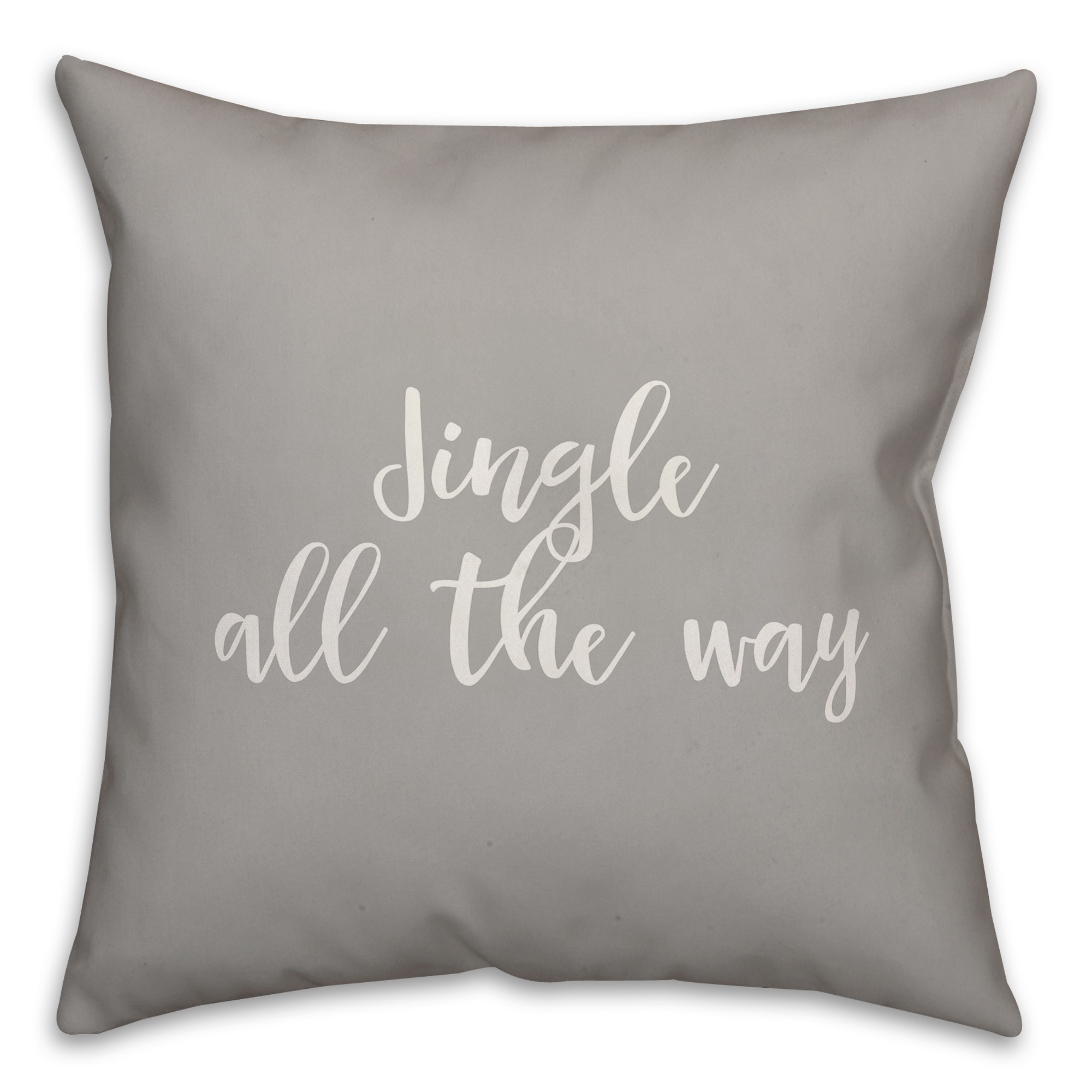 Jingle All The Way in Gray 18x18 Spun Poly Pillow