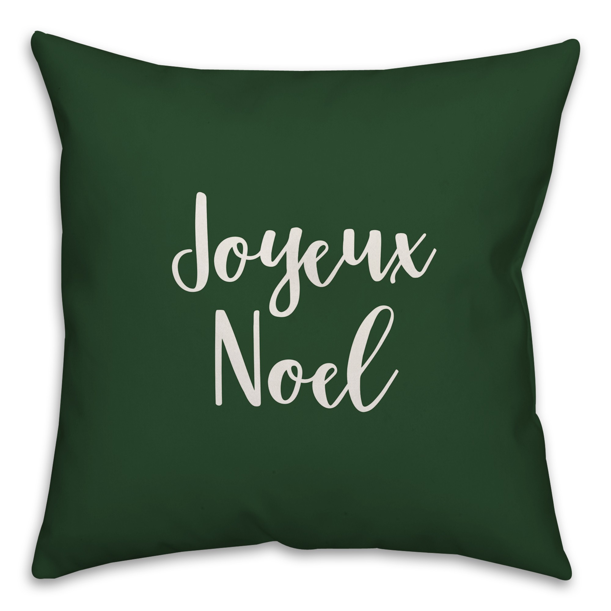 Joyeux Noel in Dark Green 18x18 Spun Poly Pillow