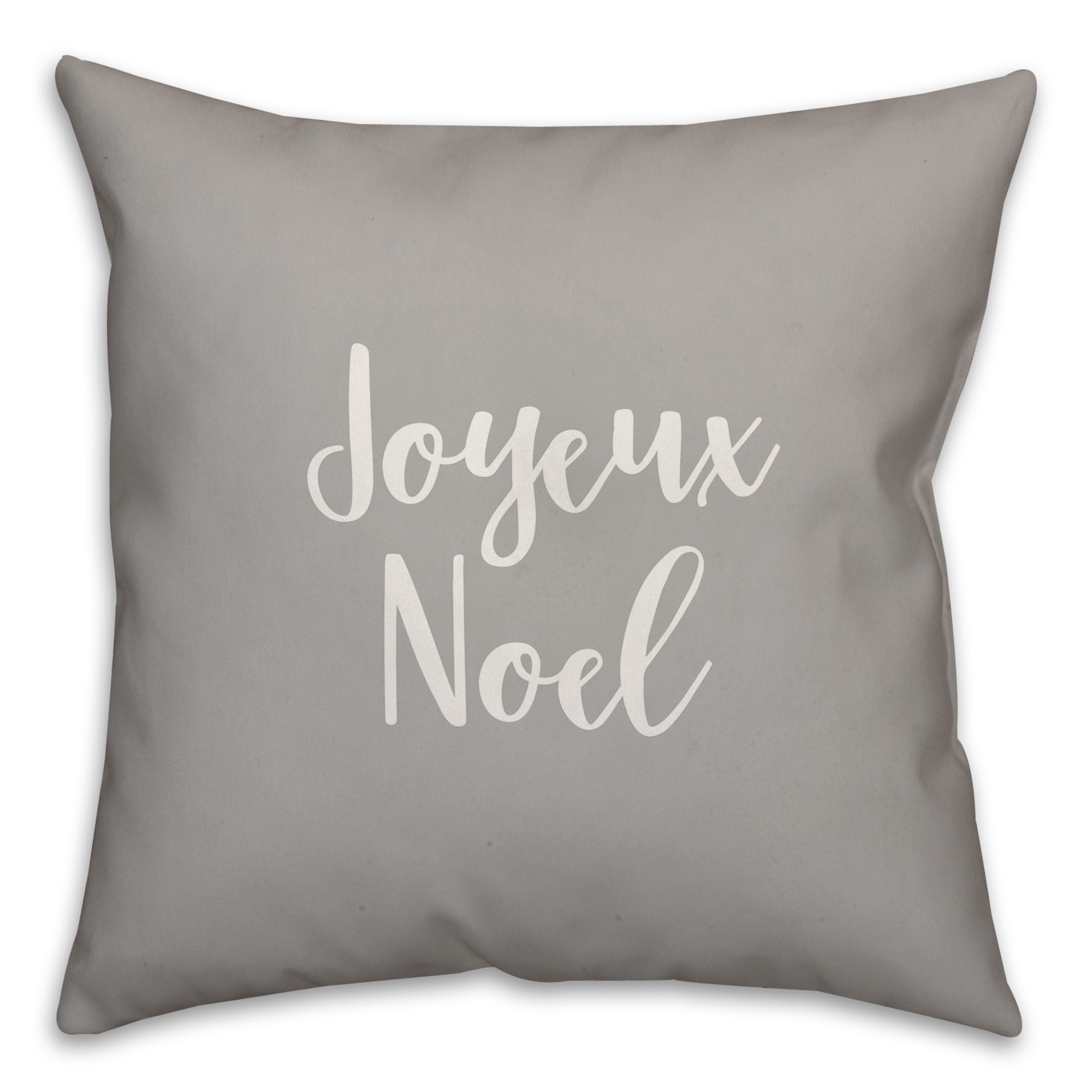 Joyeux Noel in Gray 18x18 Spun Poly Pillow
