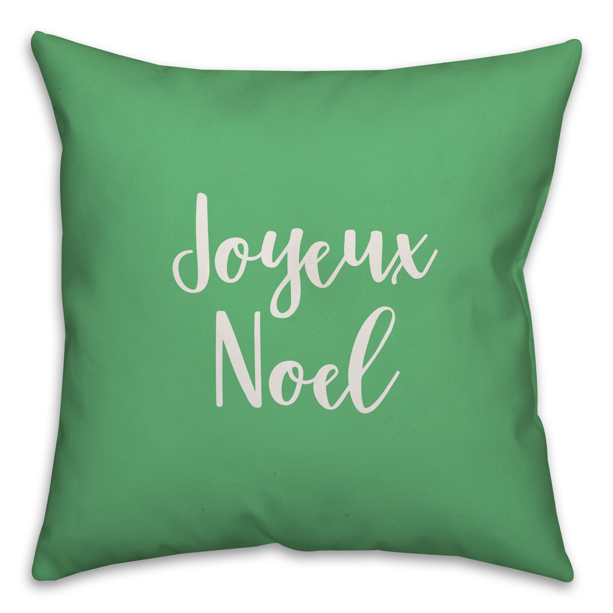 Joyeux Noel in Light Green 18x18 Spun Poly Pillow