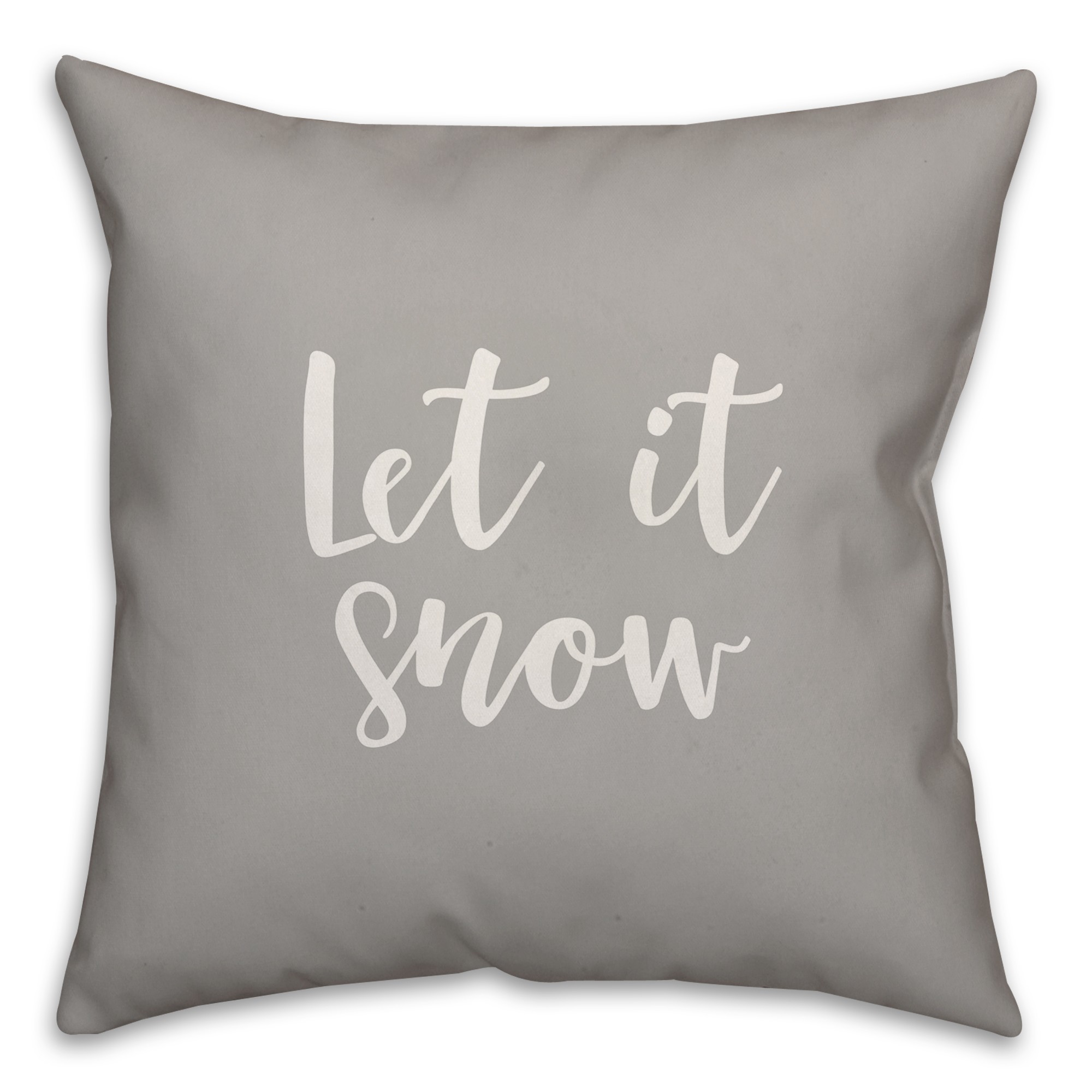 Let It Snow in Gray 18x18 Spun Poly Pillow