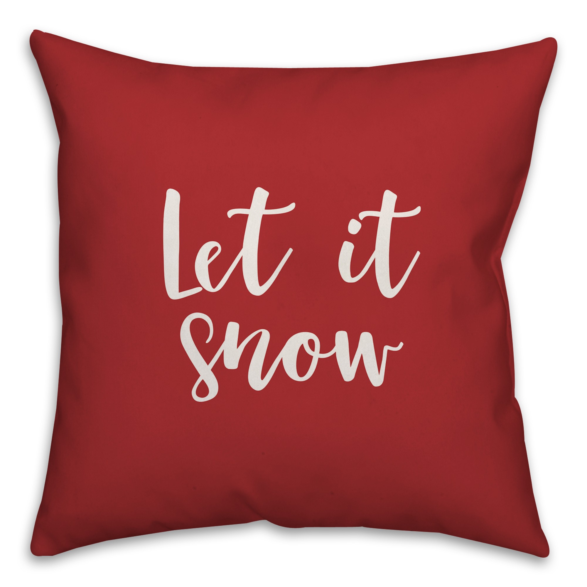 Let It Snow in Red 18x18 Spun Poly Pillow