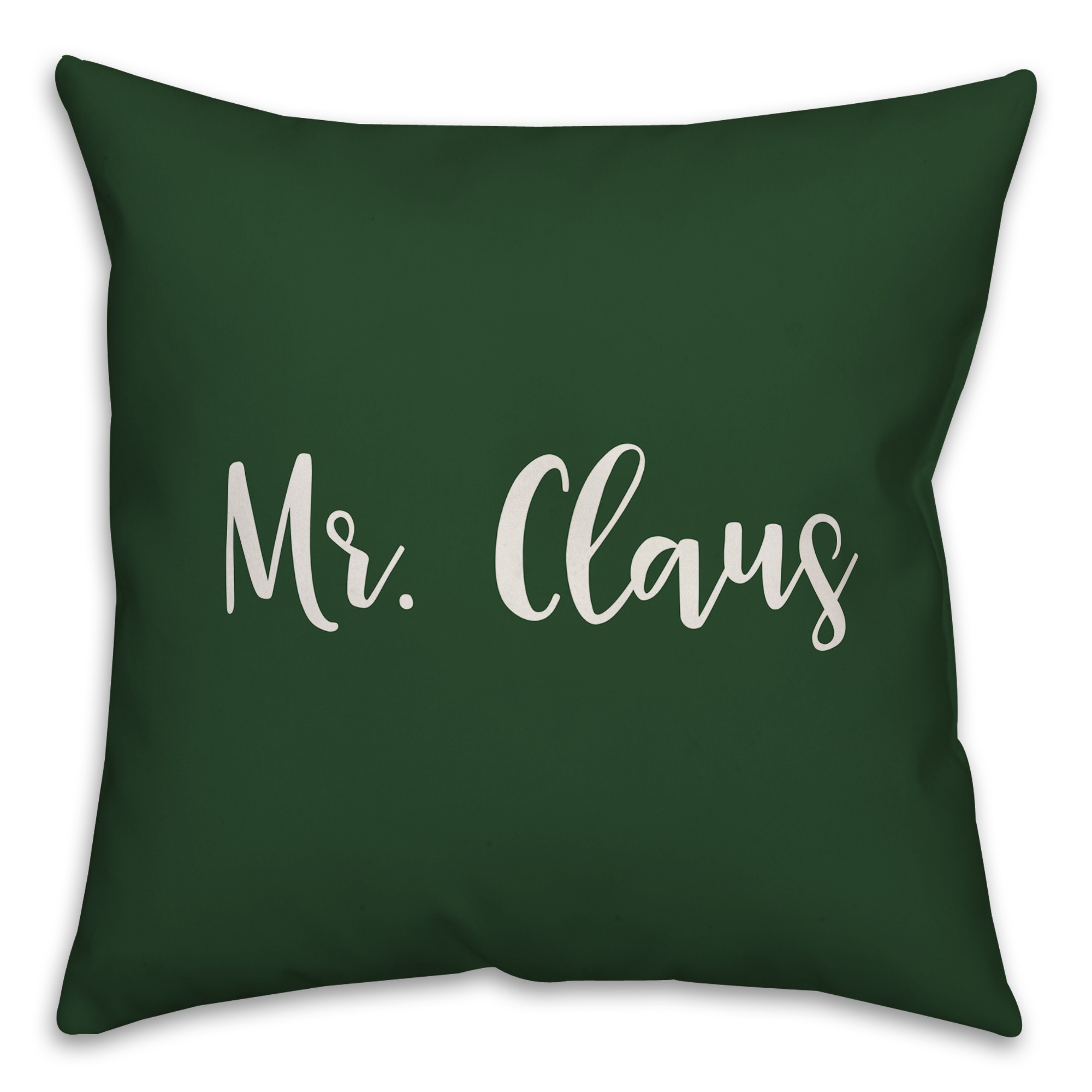 Mr. Claus in Dark Green 18x18 Spun Poly Pillow