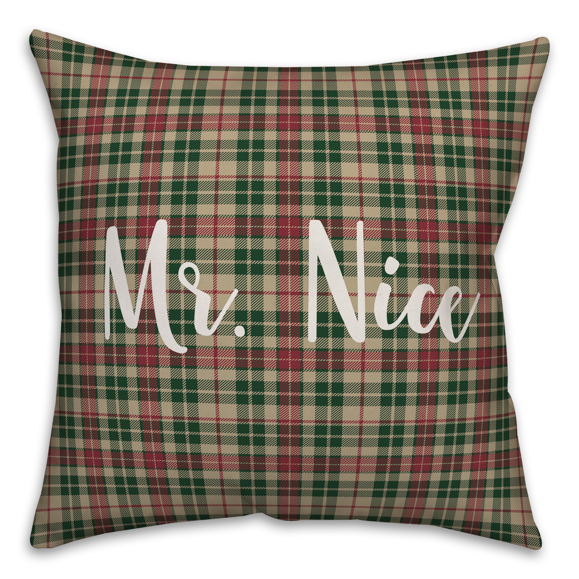 Mr. Nice in Tartan Plaid 18x18 Spun Poly Pillow